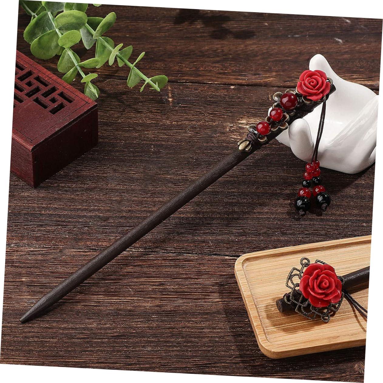 NOLITOY NOLITOY 2 Hair Chopsticks Chinese Hair Sticks Flower Hair Pins Hair Clips for Buns for Parties