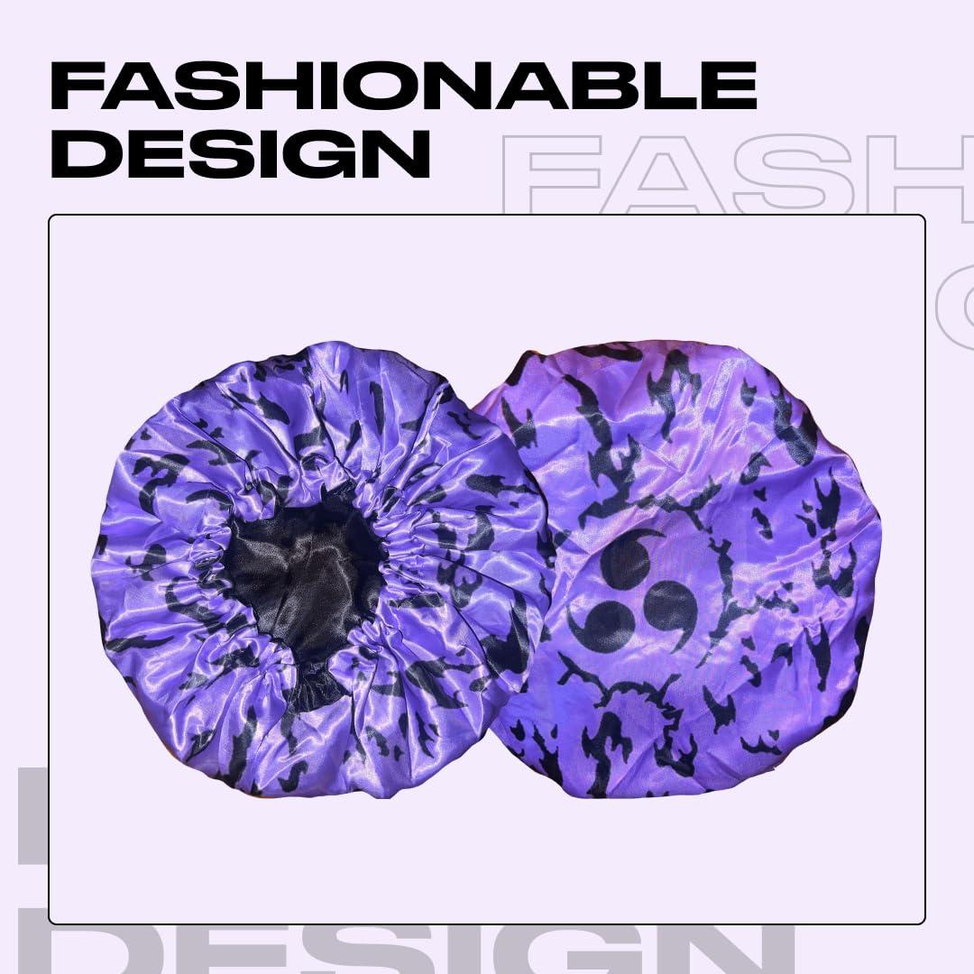 FOR KINGS. BY KINGS CROWN LMTD SUPPLY Anime Durag and Silk Bonnet 2pcs Set for Men Women, Silky Design Satin with Fabric Comfort Compression, Cursedmark