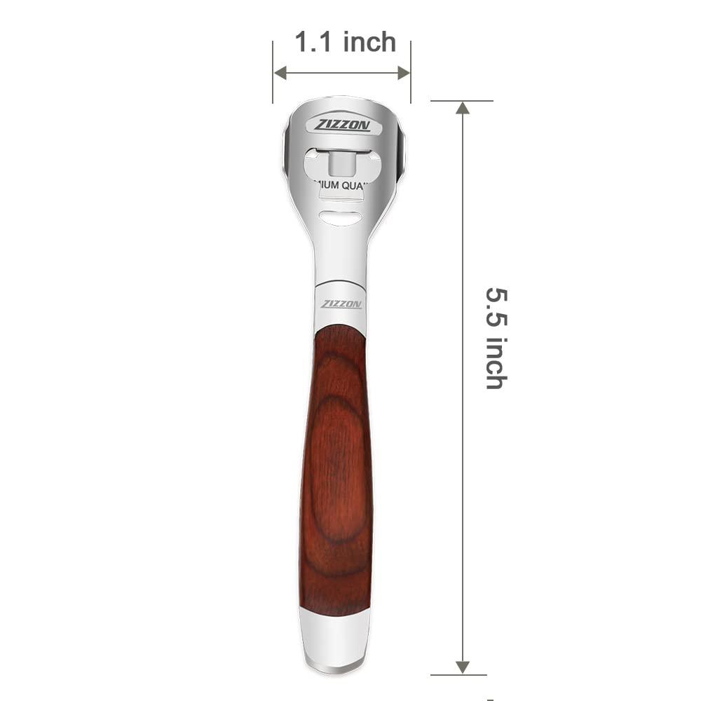 ZIZZON ZIZZON Foot Care Pedicure Callus Shaver Hard Skin Remover Wood Handle 10 Blades ZIZZON