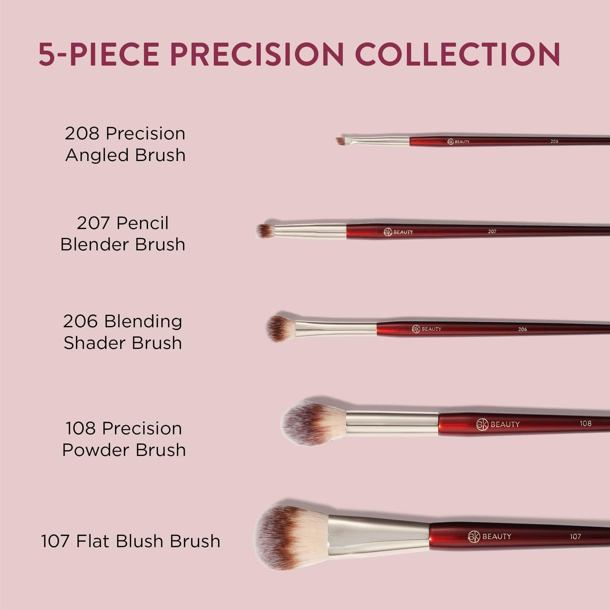 BK BEAUTY BK BEAUTY - PRECISION BRUSH COLLECTION (5PC) - Professional Makeup Brush Set for Bronzer, Blush, Contour, Powder & Eye Makeup | Premium Face Brushes for Flawless Application