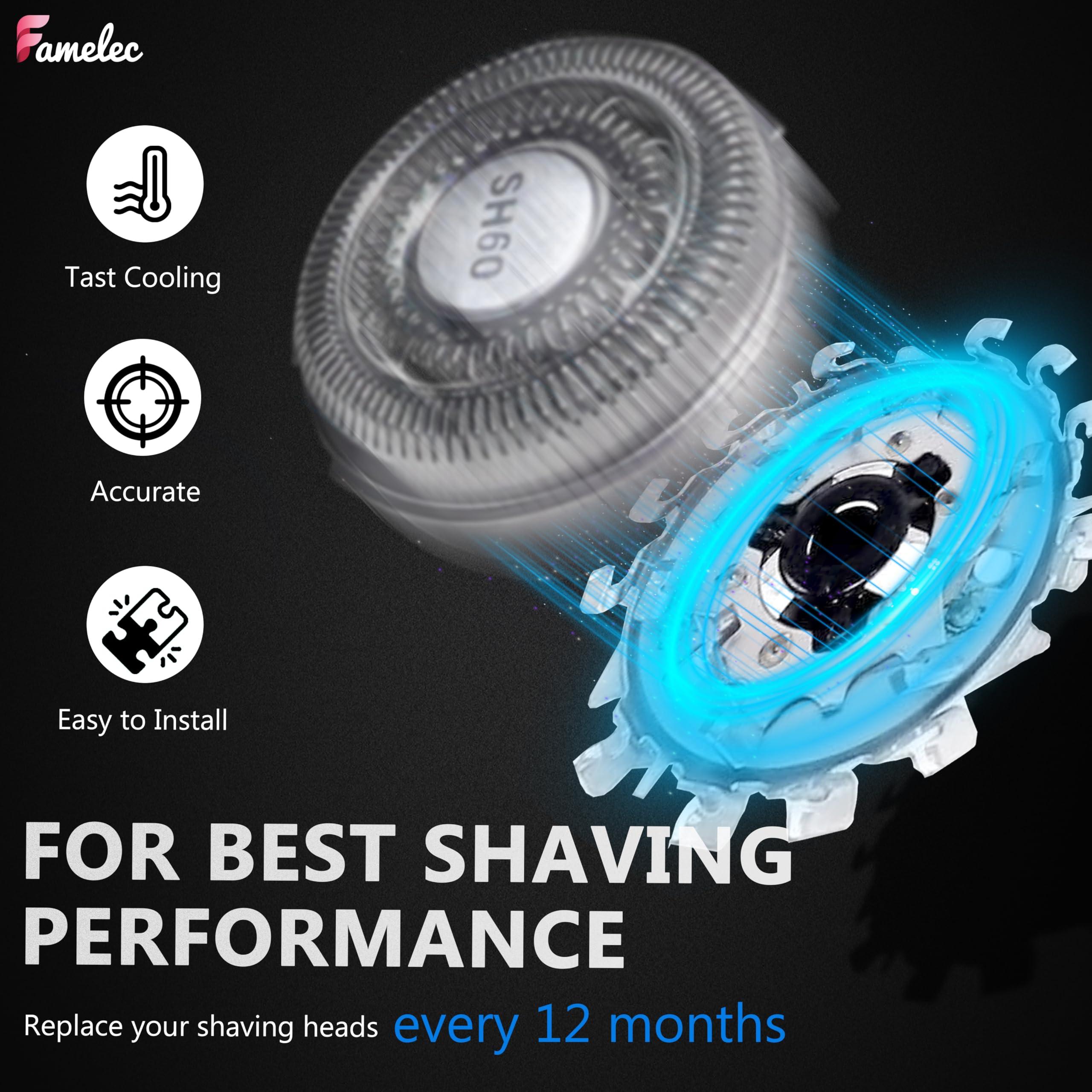 FAMELEC FAMELEC Upgraded Blades SH60/72 for Ph***ps Norelco 6000 Replacement Heads, Head Shaver Replacement Blades Compatible with Ph***ps Norelco 6000 Replacement Electric Shaving Head Razor Blades