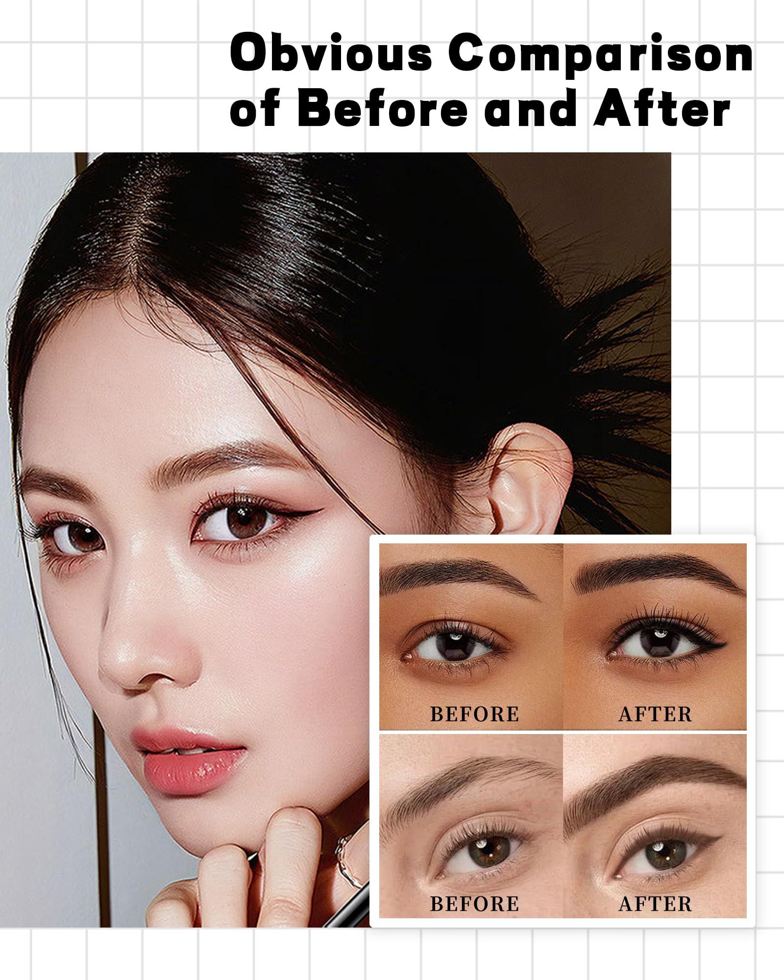 Caedelfly Gel Eyeliner Set for Mature Women Black Brown, Waterproof Smudge-proof Gel Eyeliner Pencil Long Lasting 24H Retractable Eyeliner Matte Cream Eye Makeup Pen with Sharpener for Older Women Sensitive Eye