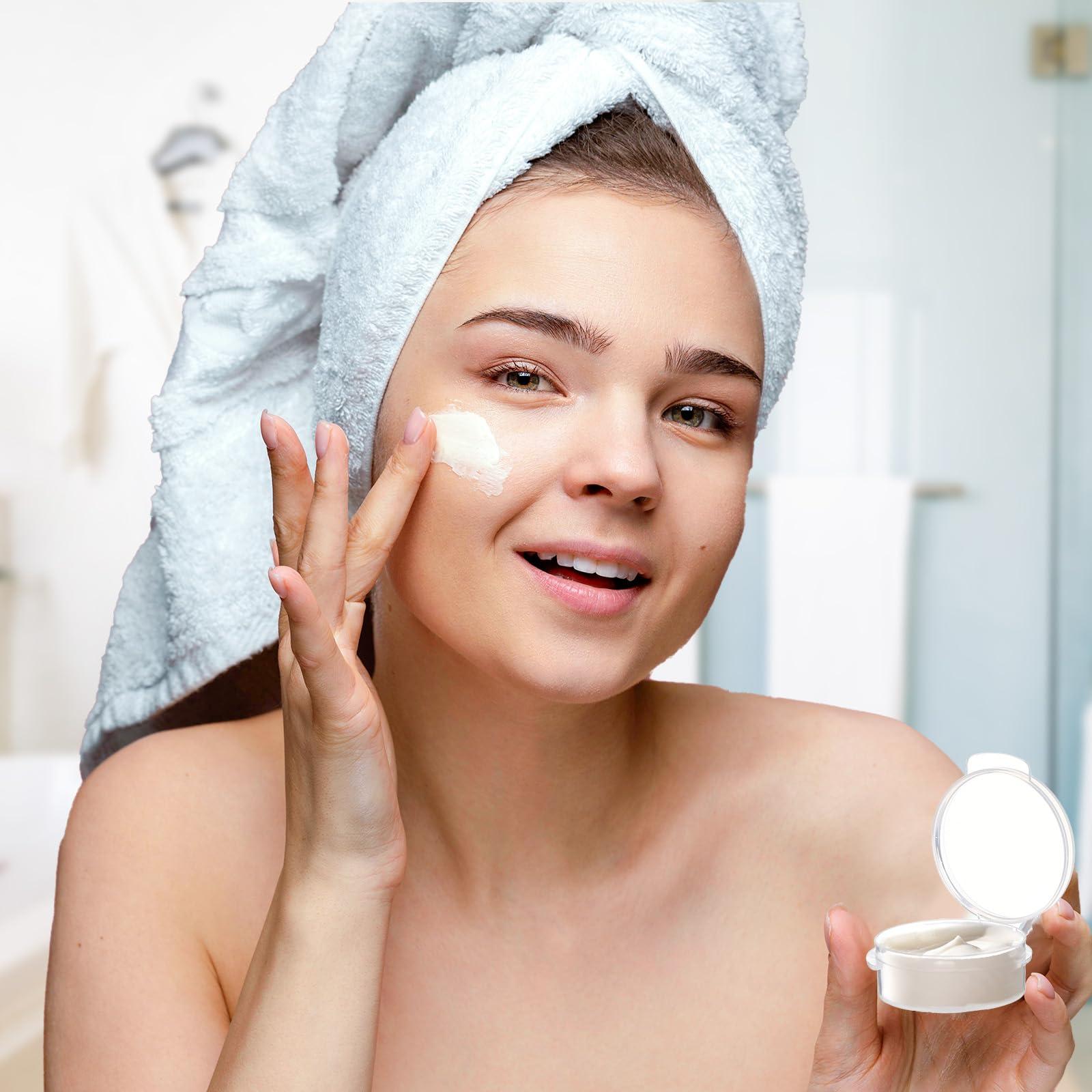 EORTA 30 Pcs Plastic Cosmetic Jar 0.34oz/10g Empty Clear Case with Snap Lids Portable Mini Storage Box Makeup Jar Sample Bottle Sealing Pot Cosmetic Containers by EORTA for Sampling, Traveling, Mixing, 10g