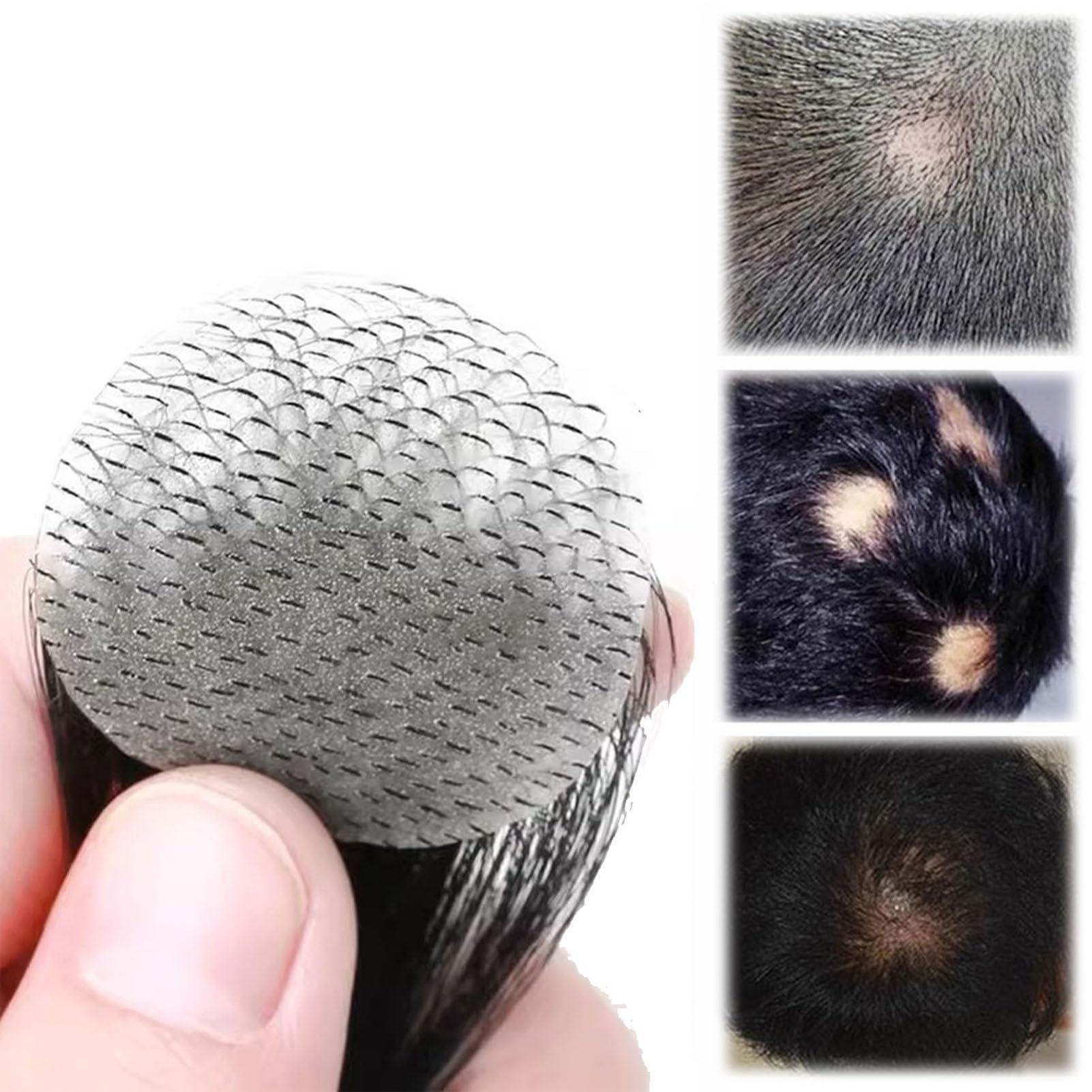 ZBYXPP ZBYXPP Bald Spot Hair Patch Toupee, Human Hair Natural Hair Replacement Unit For Men and women Hairline(Black,2cm)