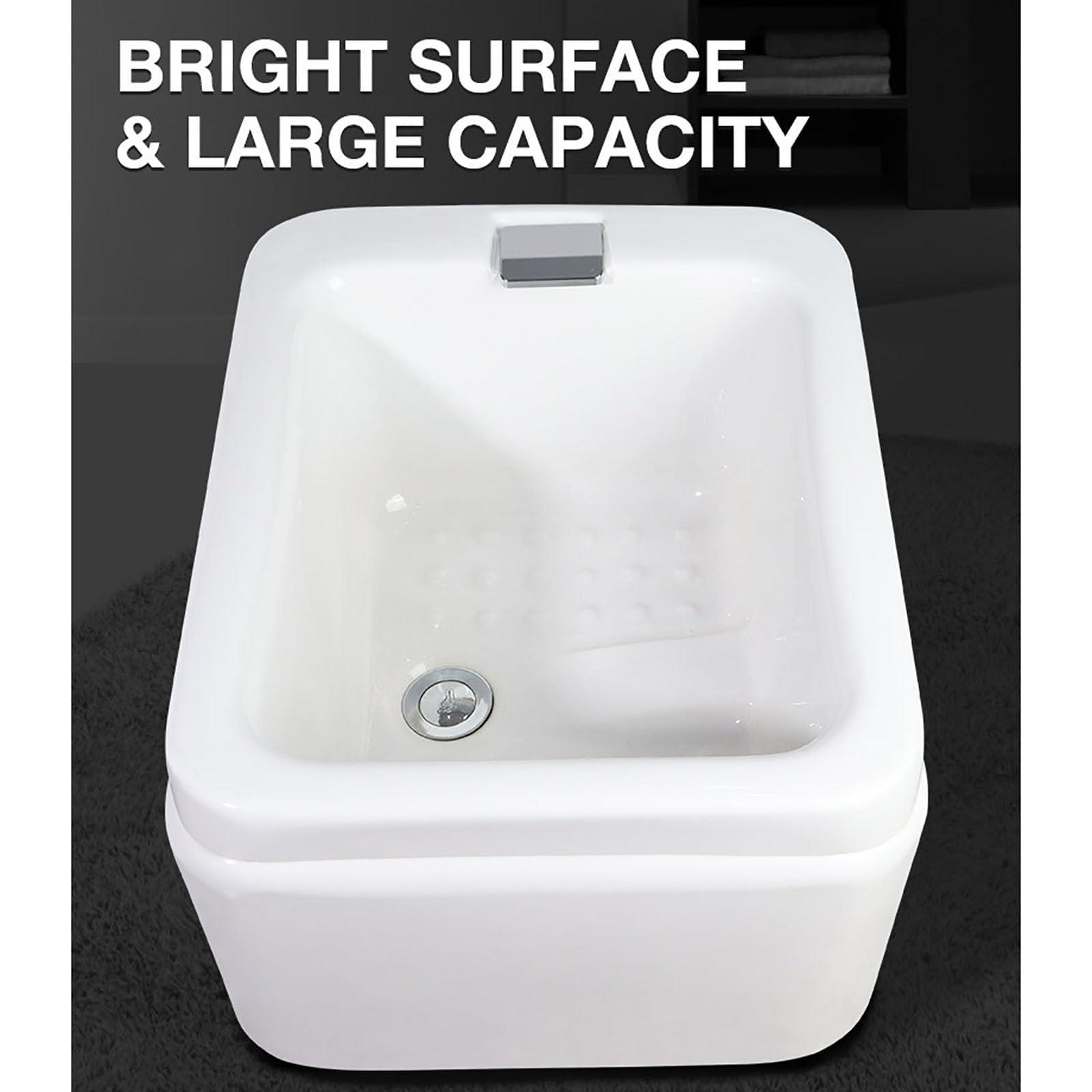 HPIRFYE HPIRFYE Acrylic Pedicure Sink Heated Foot Spa Foot Massager Spa with Heat and Massage Hot and Cold Adjustment Health Manicure Basin Pedicure Bowl Sink Spa Foot Shower Wash Salon