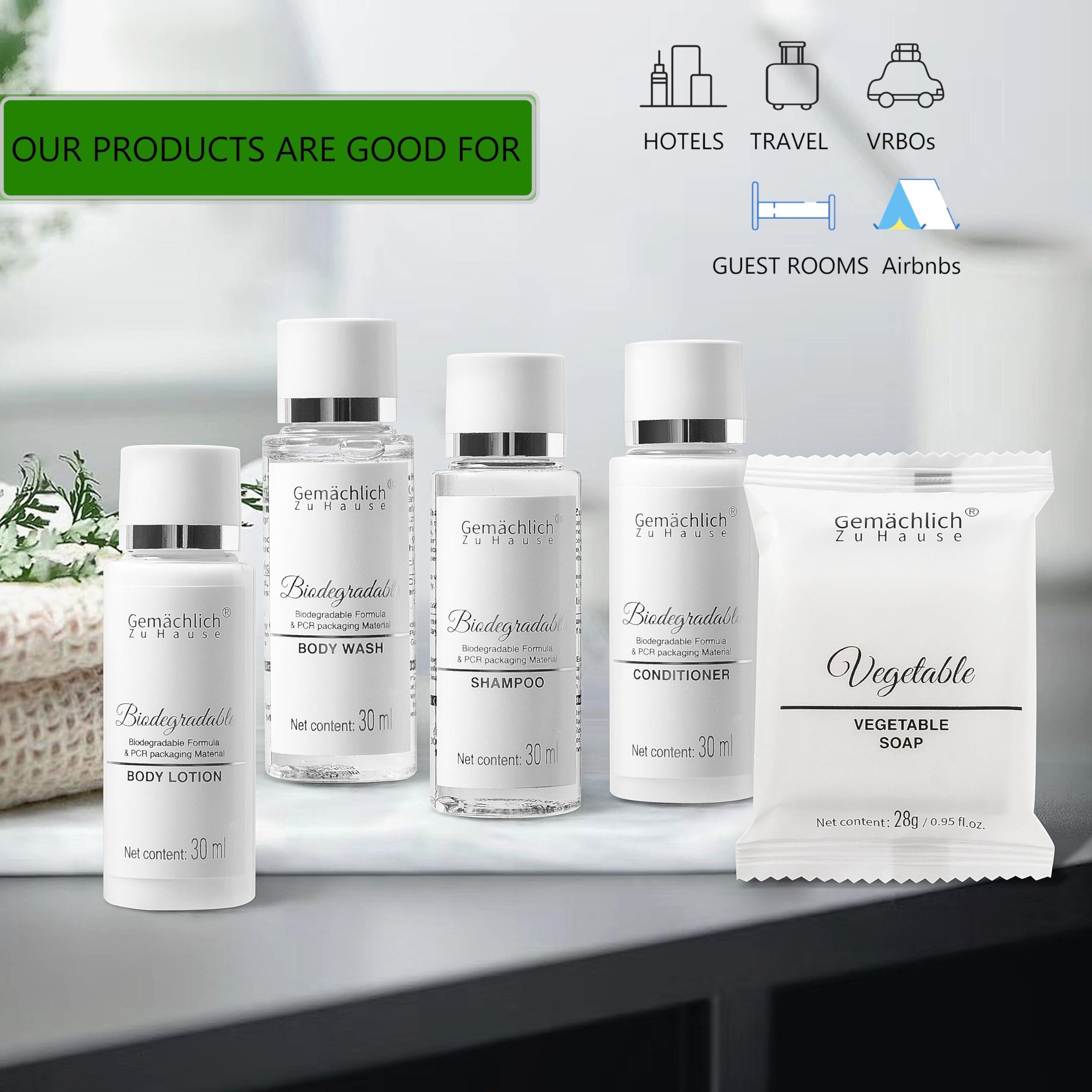 Gemchlich ZuHause Gemchlich ZuHause Hotel Toiletries Bulk Set, Shampoo and Conditioner, Body Lotion, Body Wash, Travel Size Bar Soap for Airbnb, 150pcs