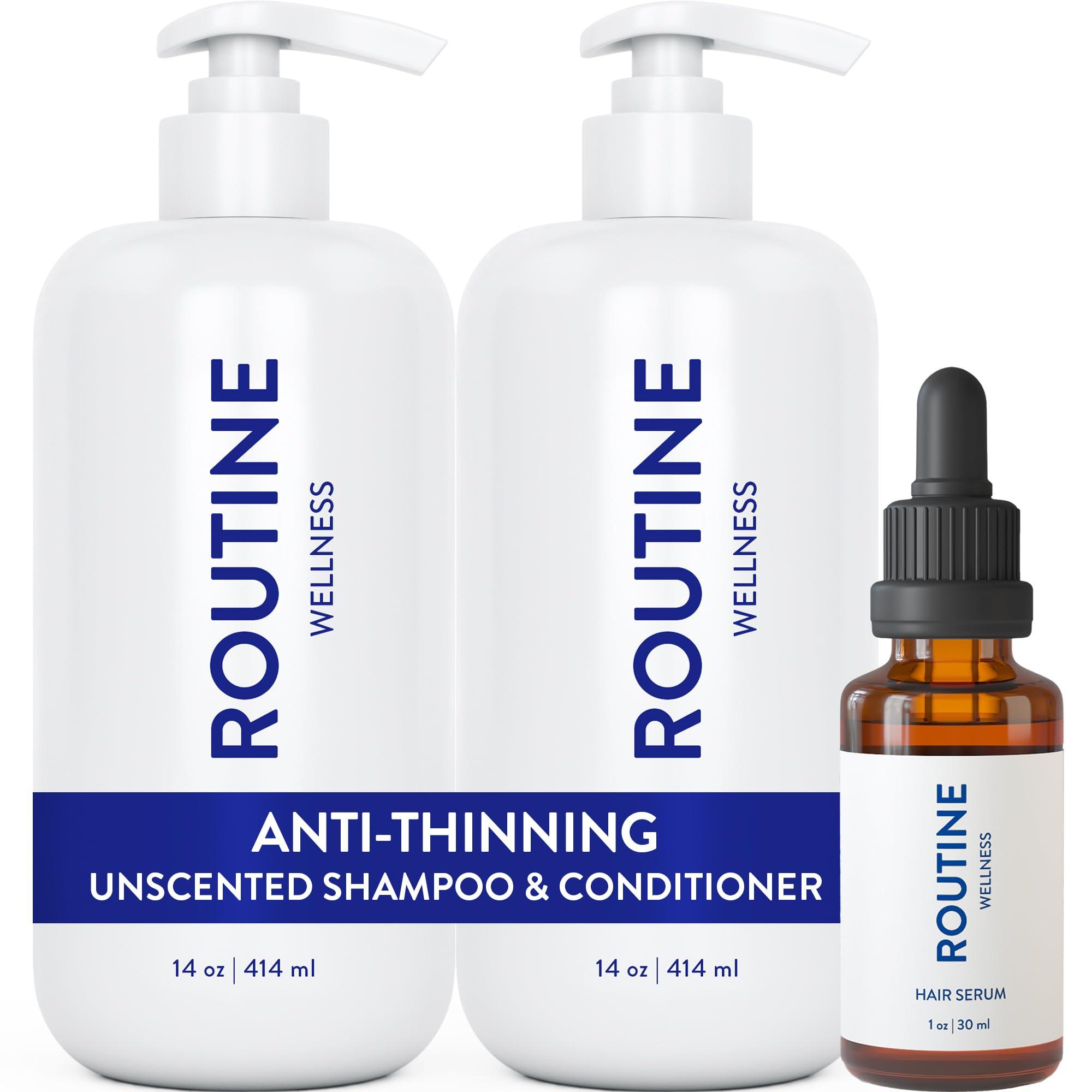 Routine Wellness Routine Wellness Shampoo and Conditioner Set and Hair Serum for Stronger Hair - Biotin | Color Safe | Sulfate-Free | Vegan | Clinically Tested | Nourishing Oils and Vitamins - Unscented