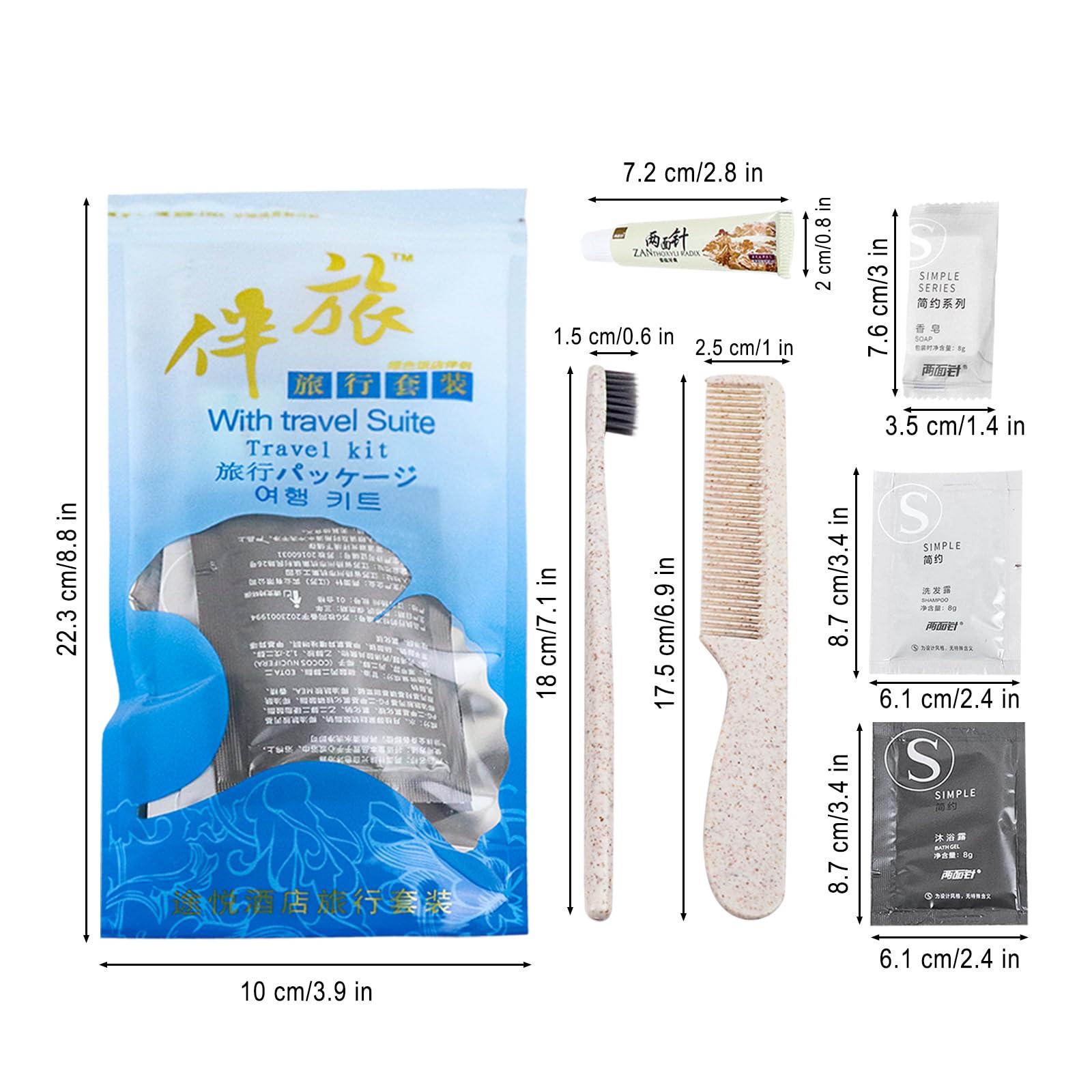 Lomgwumy Hygiene Kit, Hygiene Kit Bulk, Individually Packed, Travel Hygiene Kit With Toothbrush, Toothpaste, Comb, Shampoo, Shower Gel, Shower Cap And Soap, Home, Suitable For Hotel, Camping, Travel (PACK-12)