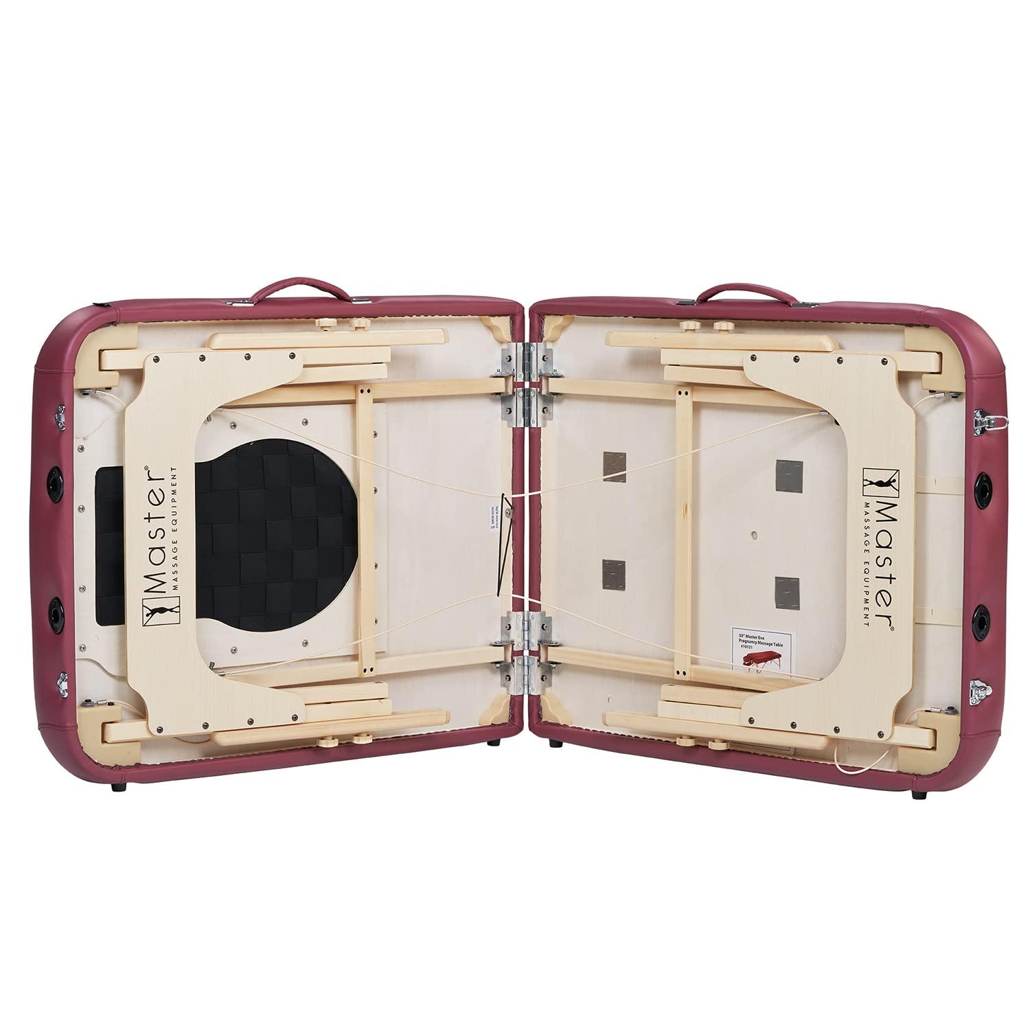 MASTER HEALTH PRODUCT MASTER HEALTH PRODUCT 30'' Eva Portable Pregnancy Massage Table for Female Clients and Obese Individuals, Spa Salon Facial Bed for Pregnant Women- Multi Functional (Burgundy)