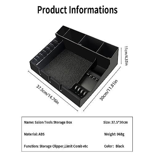 BARBERPLAN Beauty Professional Barber Clipper Tray Case, Hair Clipper Tray Organizer Barber Tool Tray Barber Case for Guide Combs Scissors Clippers Haircut Razor Tools - Black