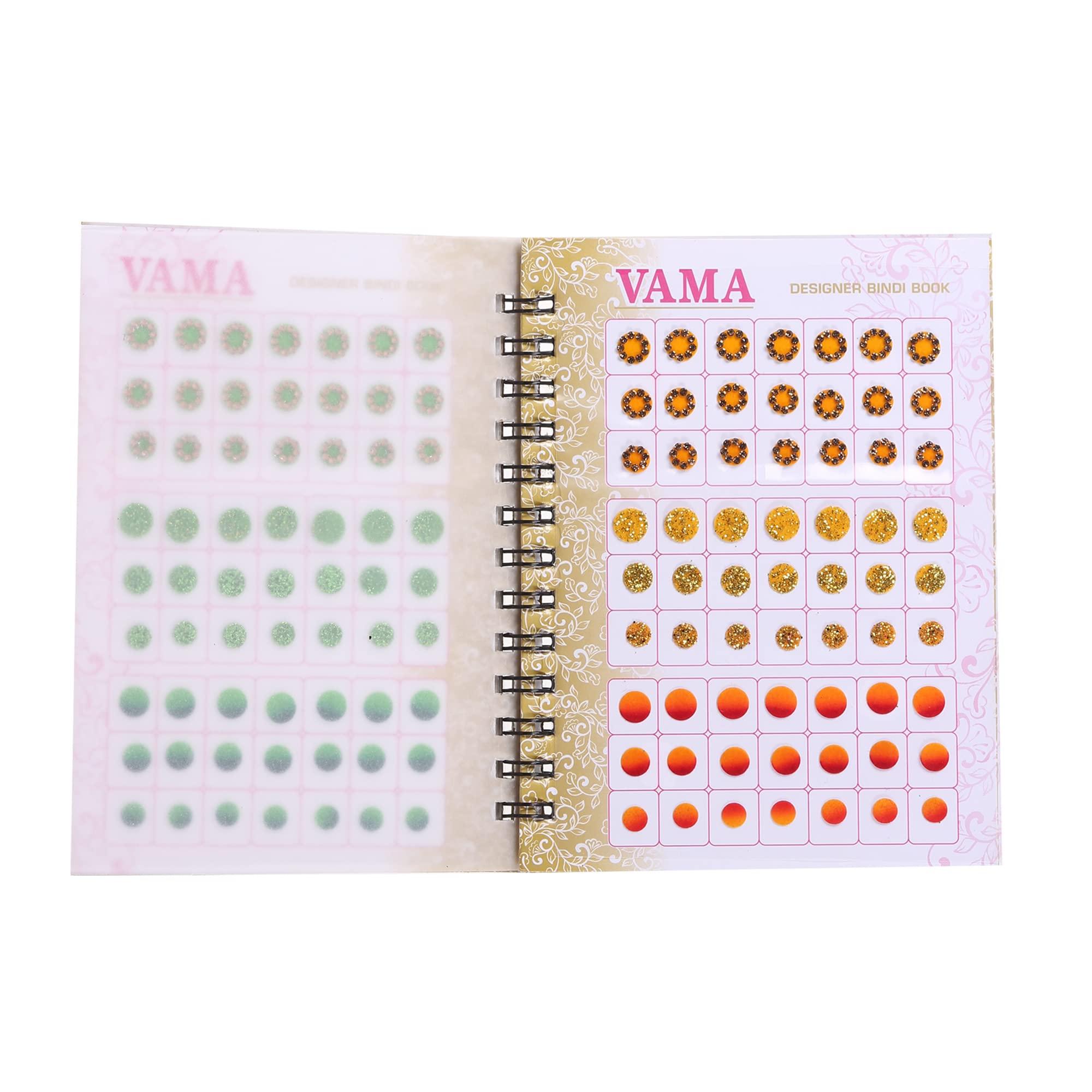 VAMA VAMA Multicolour Glitter Sparkle Shaded Stone Small Bindi Book For Women (504 Fancy Bindi Book)