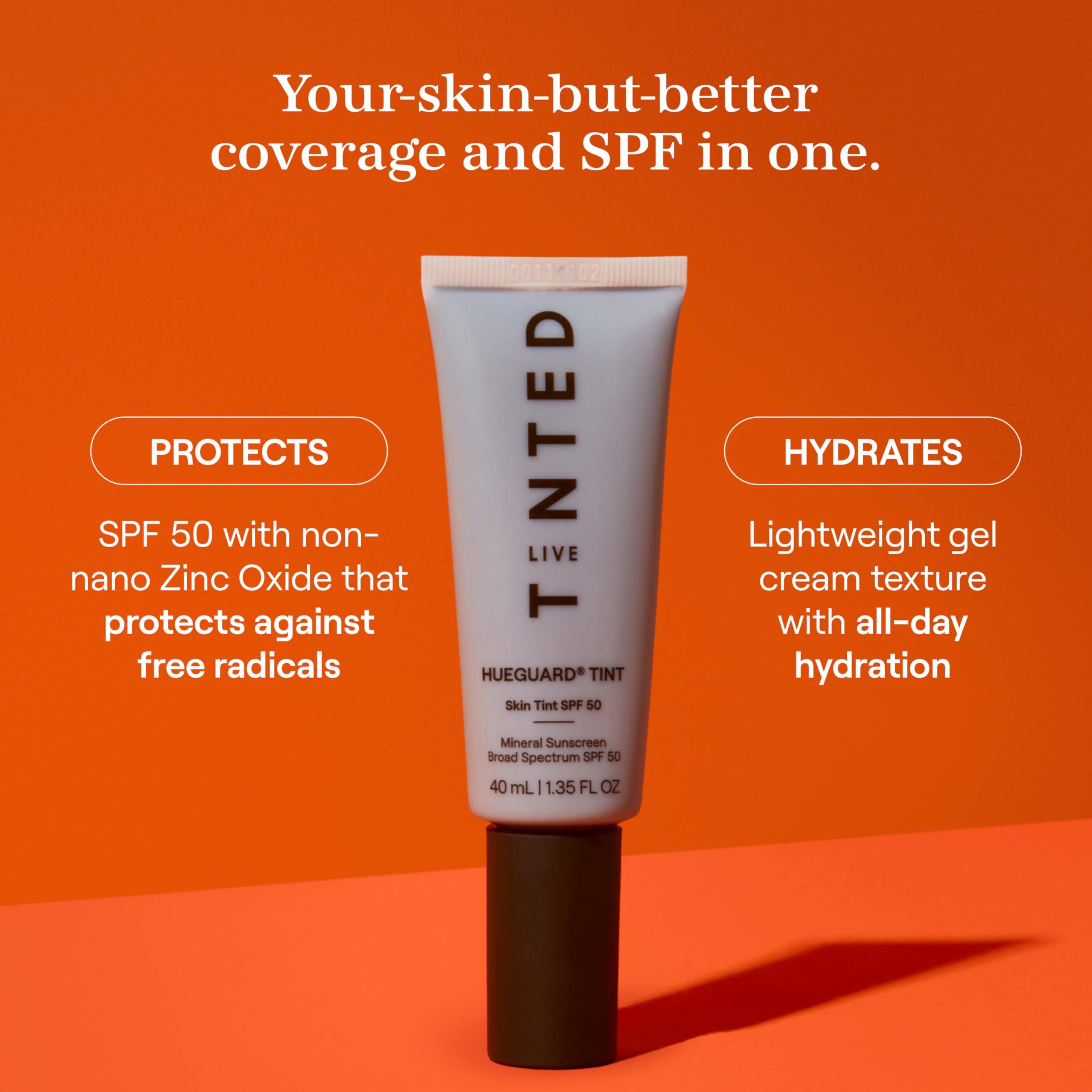 Live Tinted Live Tinted Hueguard Skin Tint SPF 50 - Tinted Mineral Sunscreen with Light-Medium Buildable Coverage With a Hydrating and Radiant Finish - Water and Sweat Resistant, 1.35 fl oz - Shade 02