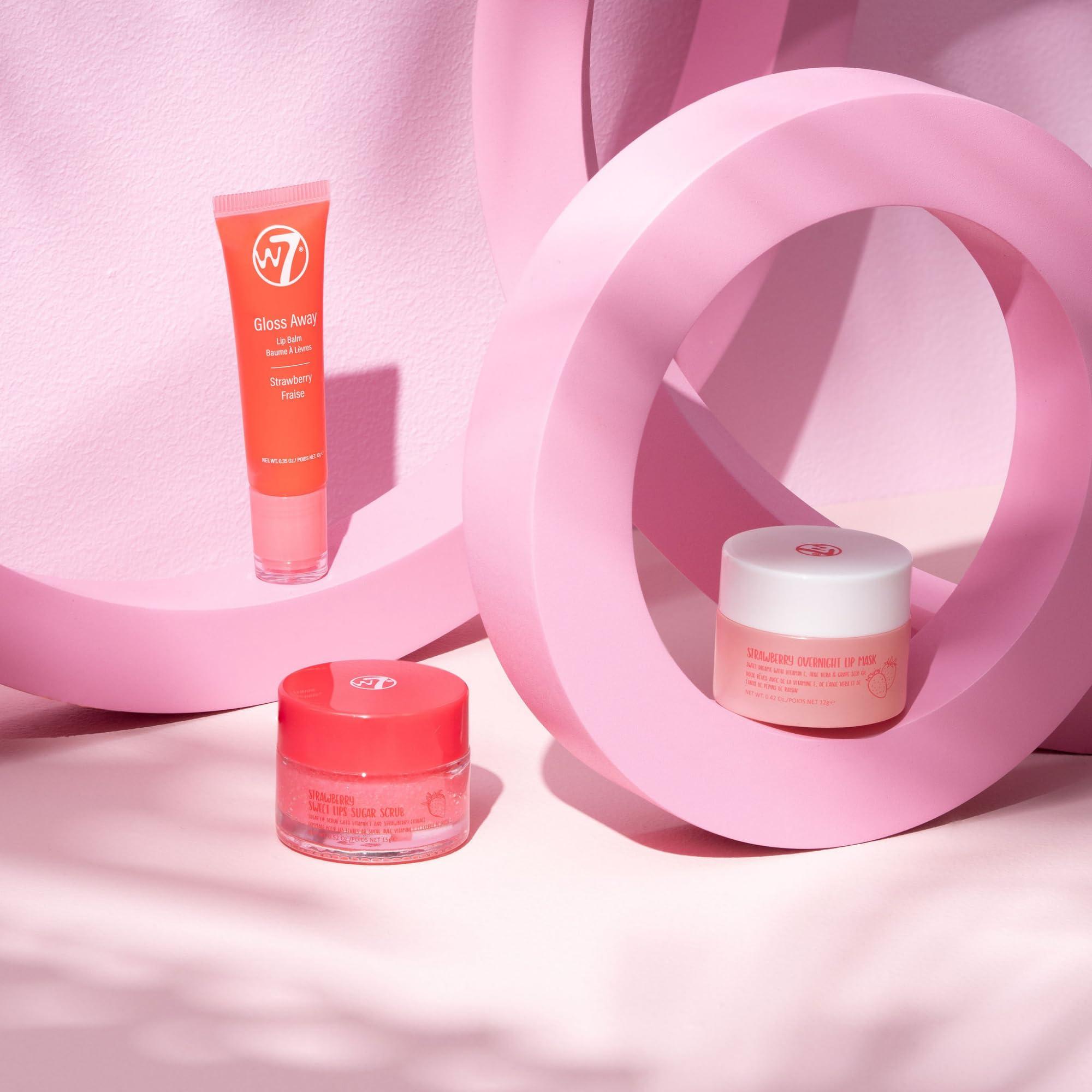 W7 W7 Sweet Dreams Lip Care Trio - 3 Piece Set - Overnight Lip Mask, Lip Balm & Lip Scrub - Strawberry
