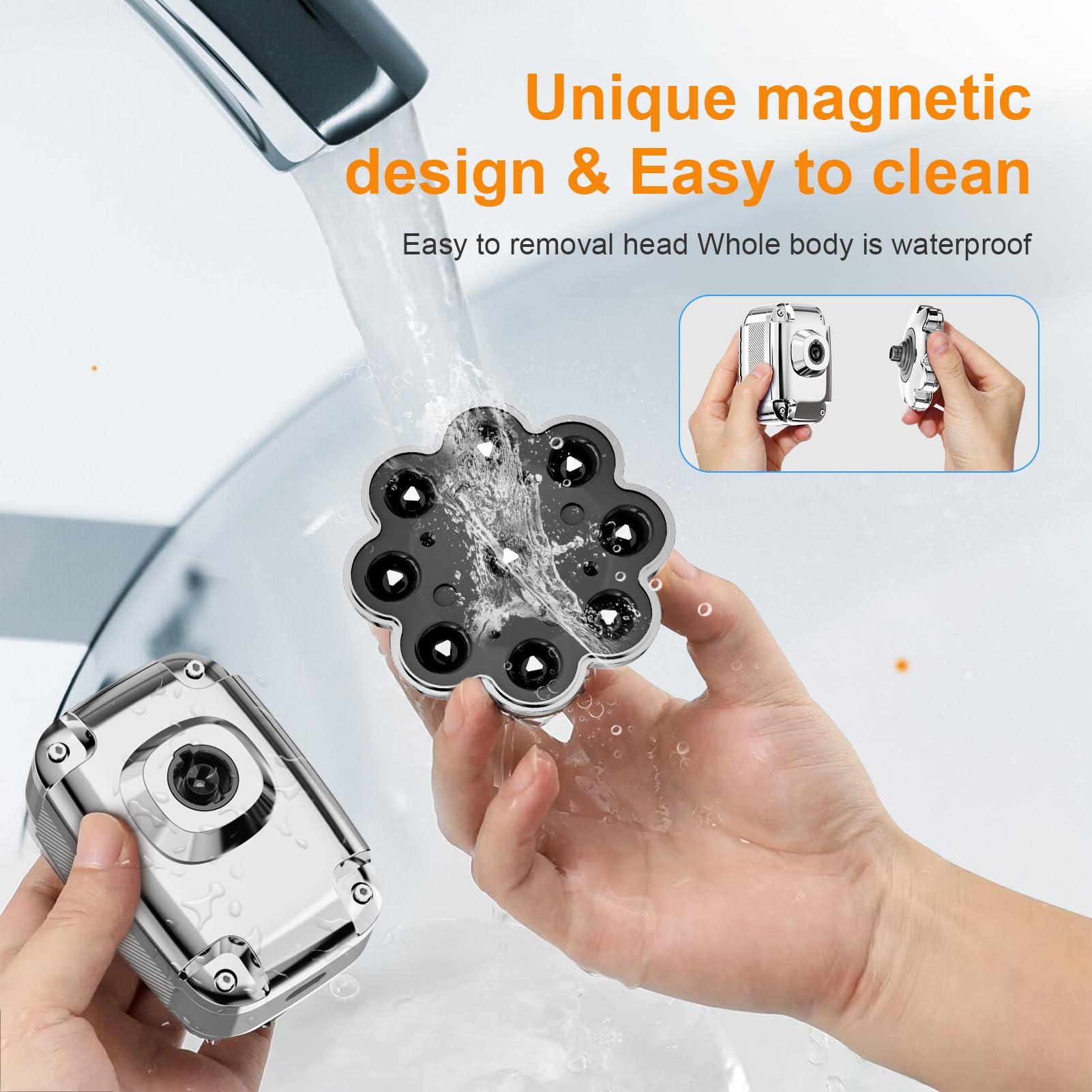 CST-Berger Head Shaver for Bald Men,2024 Upgrade 9-in-1 Mens Electric Shaver Bald Head Shaver for Men,Electric Razor for Bald Men IPX7 Waterproof Rotary Shaver Grooming Kit with LED Display