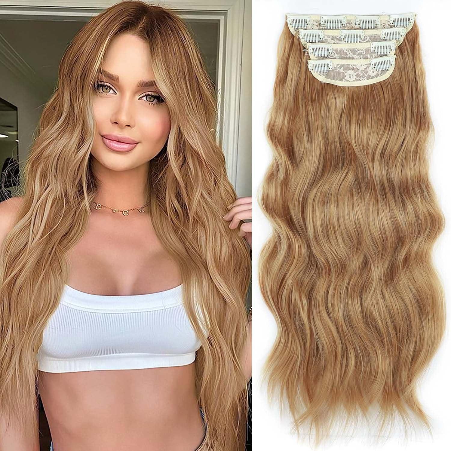 Perience Clip in Hair Extensions for Women 20 Inch Copper Red Hair Extension Long Wavy Hair Extension Thick Hairpieces Clip in Hair Extensions Long Hair Extension (20INCH, 30/44B)