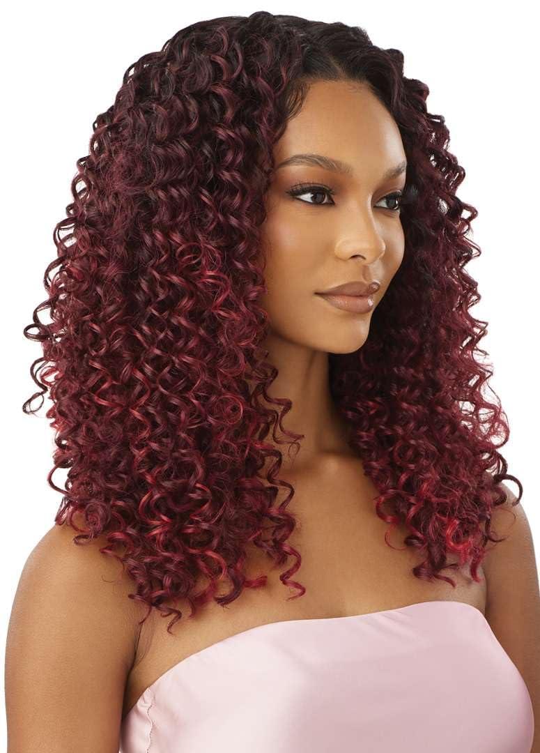 Outre Outre Airtied 100% Fully Hand-Tied Wig - Human Hair Blend - Dominican Curly 22\" (1B)