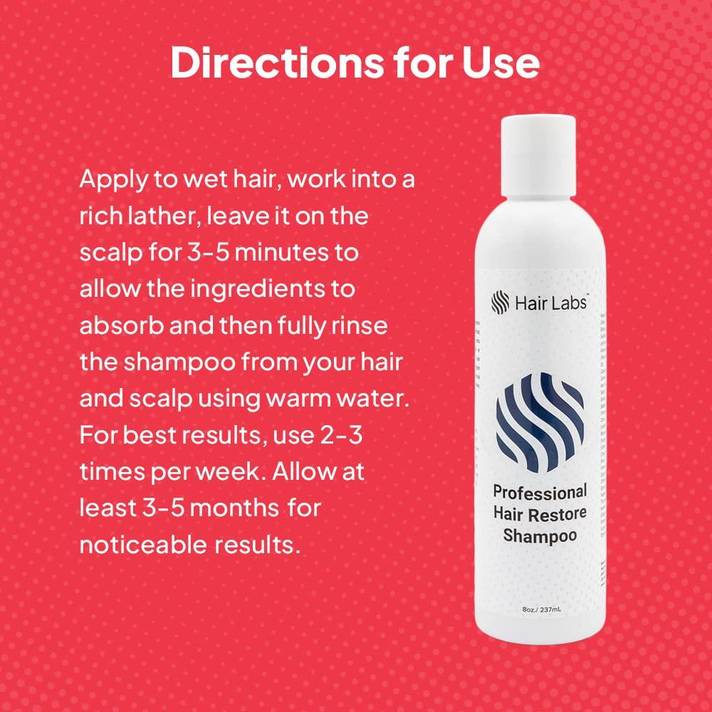 Hair Labs Hair Labs Professional Strength Hair Restore Shampoo, 8 Fl Oz | Extra Potent Hair Loss Shampoo for Women & Men Nourishes Scalp and Stimulates Growth | Champu para la Caida del Cabello y Crecimiento