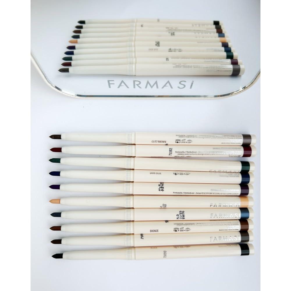 FARMASi FARMASi Eye Pencil, Soft Tissue,Long Lasting, Water-Resistant Eye Liner Pencil in 20 Stunning Shades, Professional Precision for Effortless Elegance, Eye Makeup, Brow Pencil, 0.04 oz, 01 Black