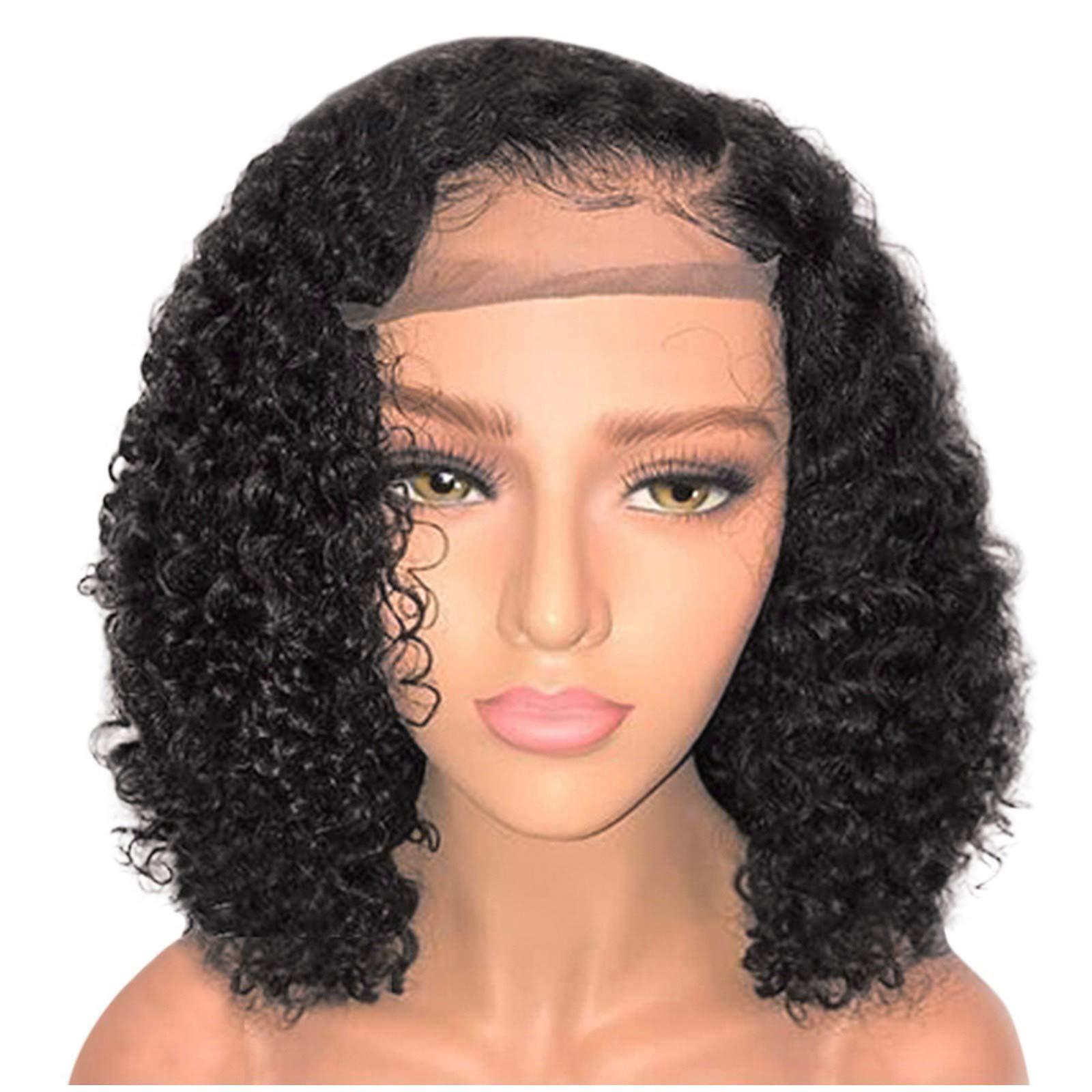 Generic Generic Short Curly Wig for Black Women African American Afro Wigs Lace Front Wigs Human Hair BOB Glueless Wigs Human Hair Pre Plucked Pre Cut HD Lace Front Wigs Natural Looking Fiber Wigs bec296)