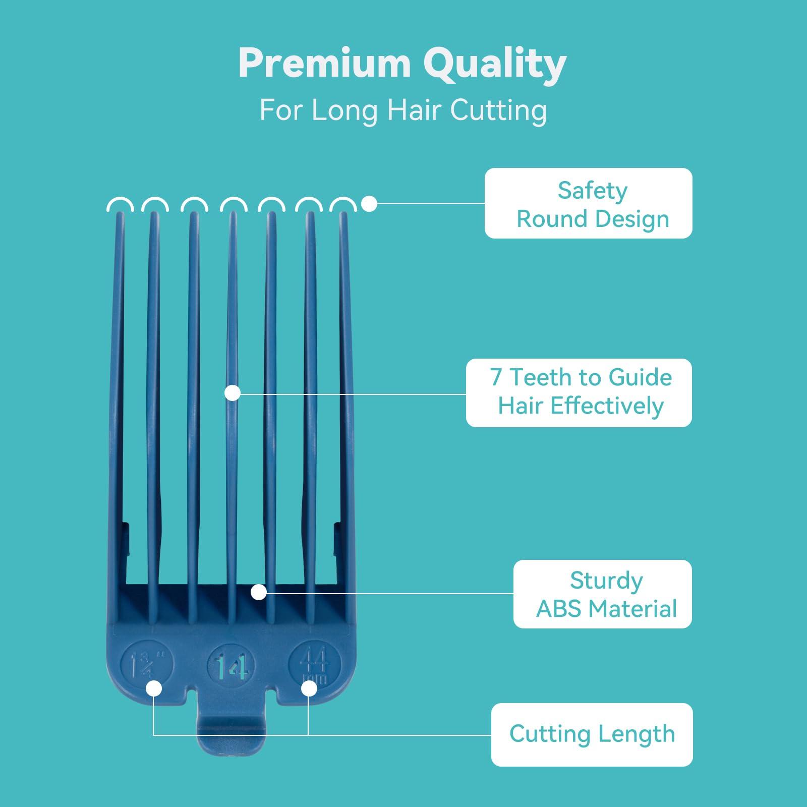 LAVEST Clipper Guards 16 14 12 10 Fits for Most Wahl Clippers and Babyliss FX870, Color Coded Clipper Combs Replacement - 1.25", 1.5", 1.75" & 2"