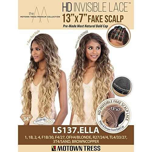 Motown Tress Motown Tress (Ls137.ella - Heat Resistant Fiber HD Invisible Lace Front Wig in F4_27