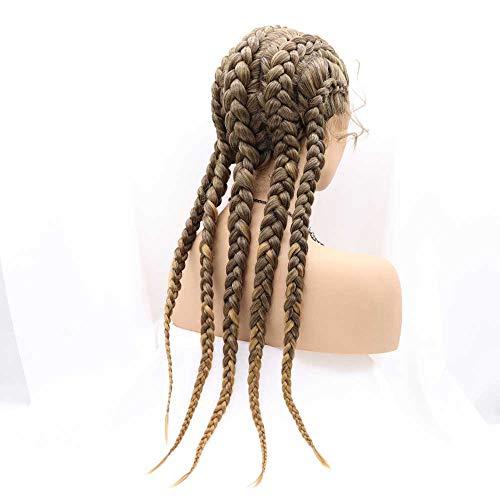 melody wig Melody Wig Braided Wigs Synthetic Lace Front Gold Wig for Women Cornrow Braids Lace Wigs with Baby Hair Box Braid Wig HandMade Wig