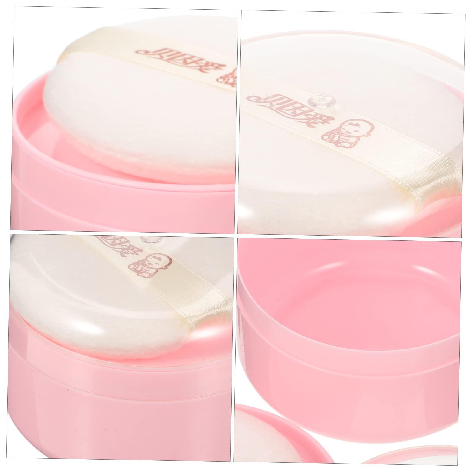 KOMBIUDA KOMBIUDA 2Pcs Loose Powder Puff Containers with Puffs Dusting Powder Boxes for Body Powder Travel-Friendly Cosmetic Puff for Home -go Use