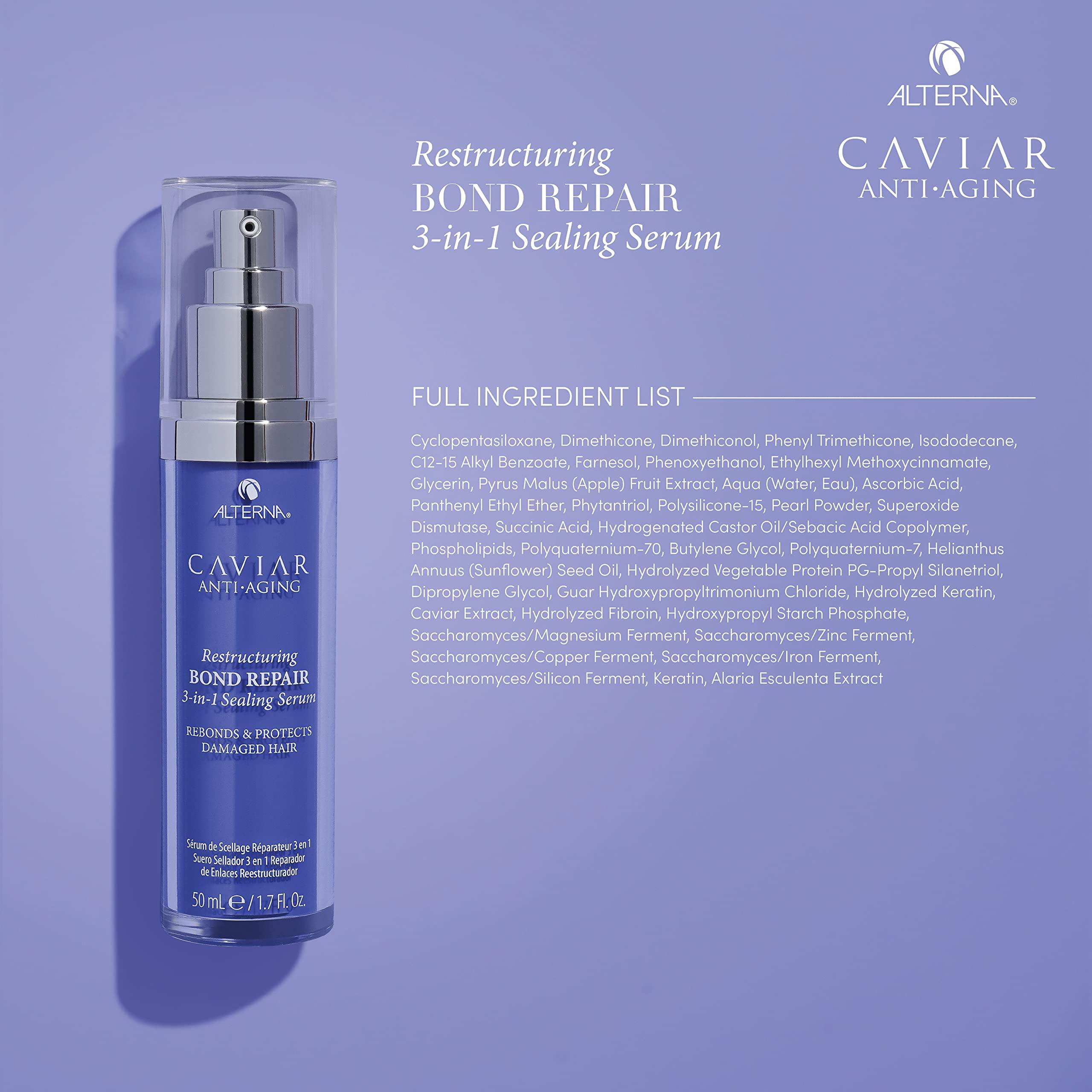 Alterna Haircare Alterna Caviar Anti-Aging Restructuring Bond Repair 3-in-1 Sealing Serum, Rebonds & Protects Damaged Hair,1.7 Fl Oz (Pack of 1)