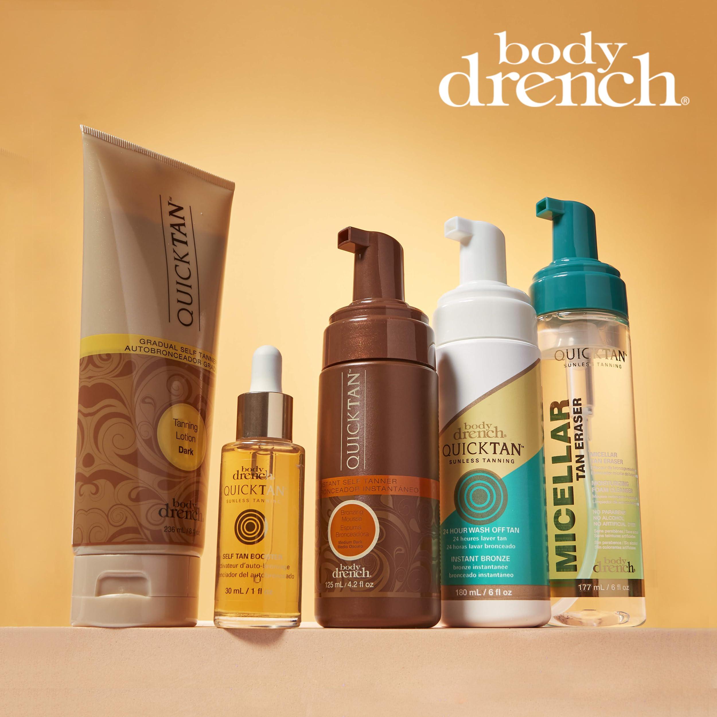 Body Drench Body Drench Quick Tan Gradual Tanning/Bronzing Lotion | Self Tan, Sunless Tanner Solution for Mess Free Coverage | Dark, 8 Fl Oz