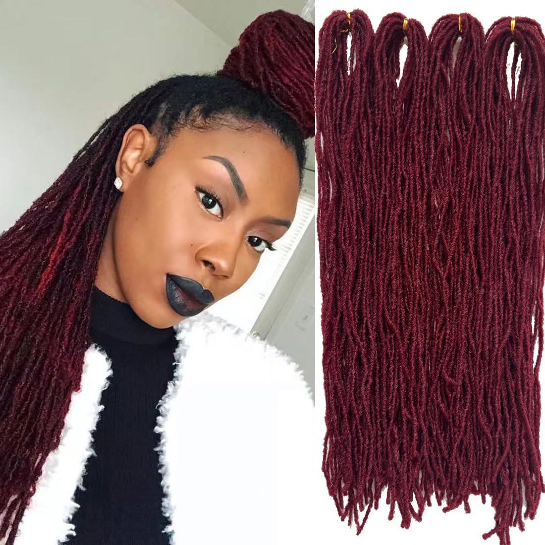 RAYIIS RAYIIS Fuax Locs Crochet Hair Super Lightweight Micro Locs 4 Pack Sister Locs Crochet Hair Synthetic braids Hair Extensions (#BUG, 18 inches)