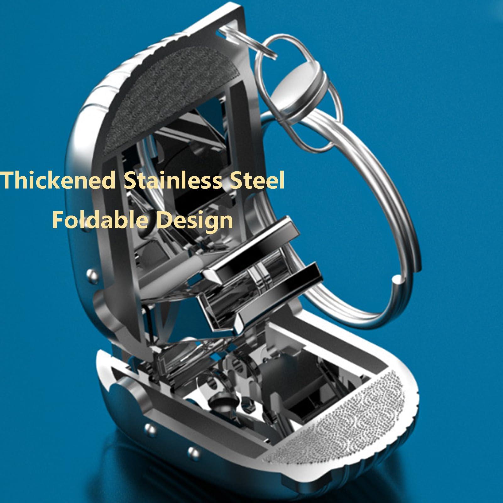 LSSwuoi LSSwuoi German Mini Folding Portable Keychain Nail Clipper, Nail Art Trim Fingernail Styling Tools, Folding Mini Nail Clippers, Small Portable Metal Pocket Manicure Set for Travel (Silver)