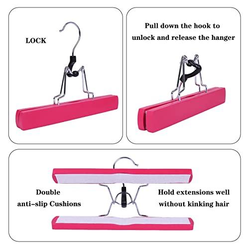 AIHOPESTO 10 PCS Wig Bag Wig Storage for Multiple Wigs Hair Extension Storage Wig Bags Storage with Hanger Anti-slip Hair Extension Holder with Wooden Hanger(5PCS BLACK + 5PCS ROSE)