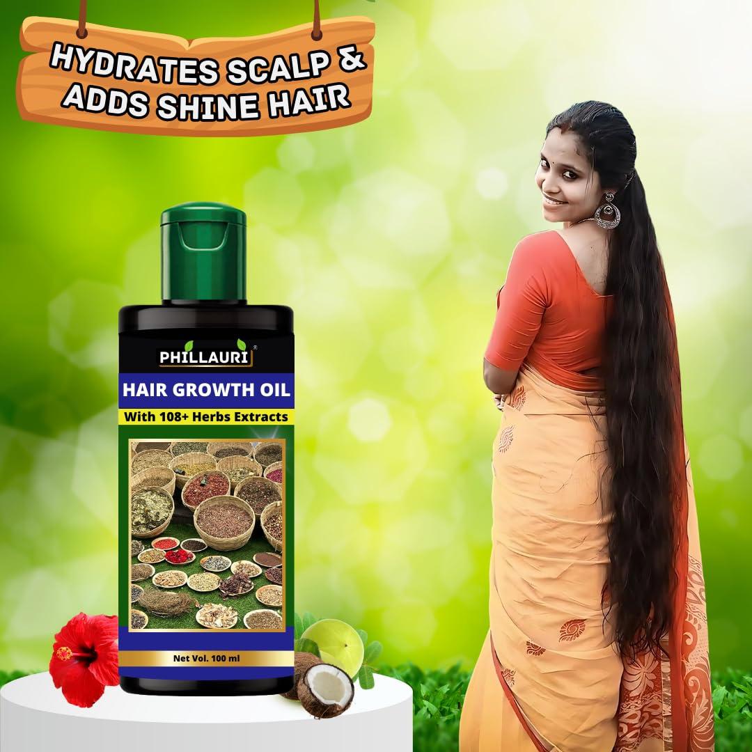 Phillauri Original Adivasi Herbal Hair Oil - 2 Pack for Hair Growth and Hair Fall Control, with 101 Rare Herbs, Unscented, 6.76 Fl Oz each, Unisex
