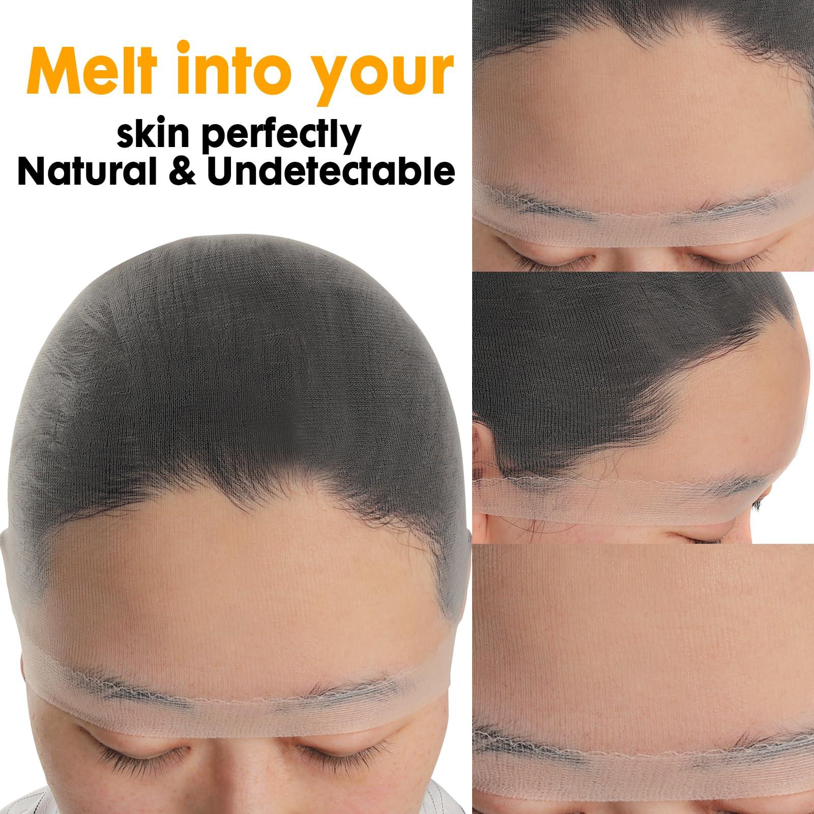 BEEOS BEEOS Nude SKINLIKE HD Wig Cap, 24 Pieces Invisible and Sheer Breathable Ultra-thin Stretchy Stocking Caps for Lace Front Wigs, Bald Cap for Women