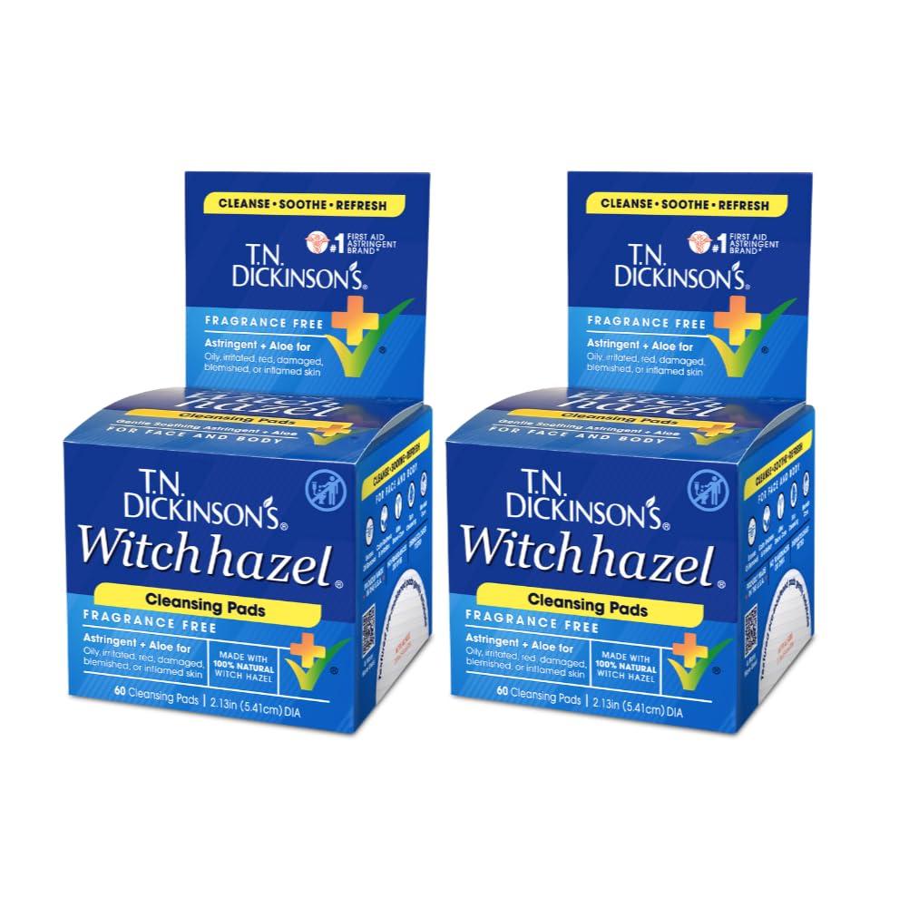 T.N. Dickinson\'s T.N. Dickinson\'s Witch Hazel Cleansing Pads, 60 Count (Pack of 2)