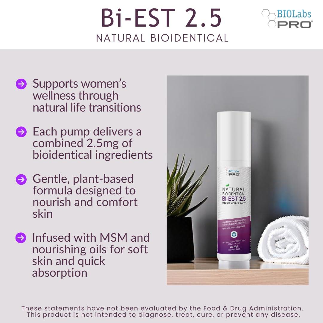 UltraSpa Skincare UltraSpa Skincare BioLabs PRO Natural Bioidentical Estro 2.5 Cream, Combo for Women Two Month Supply (Unscented-3oz)