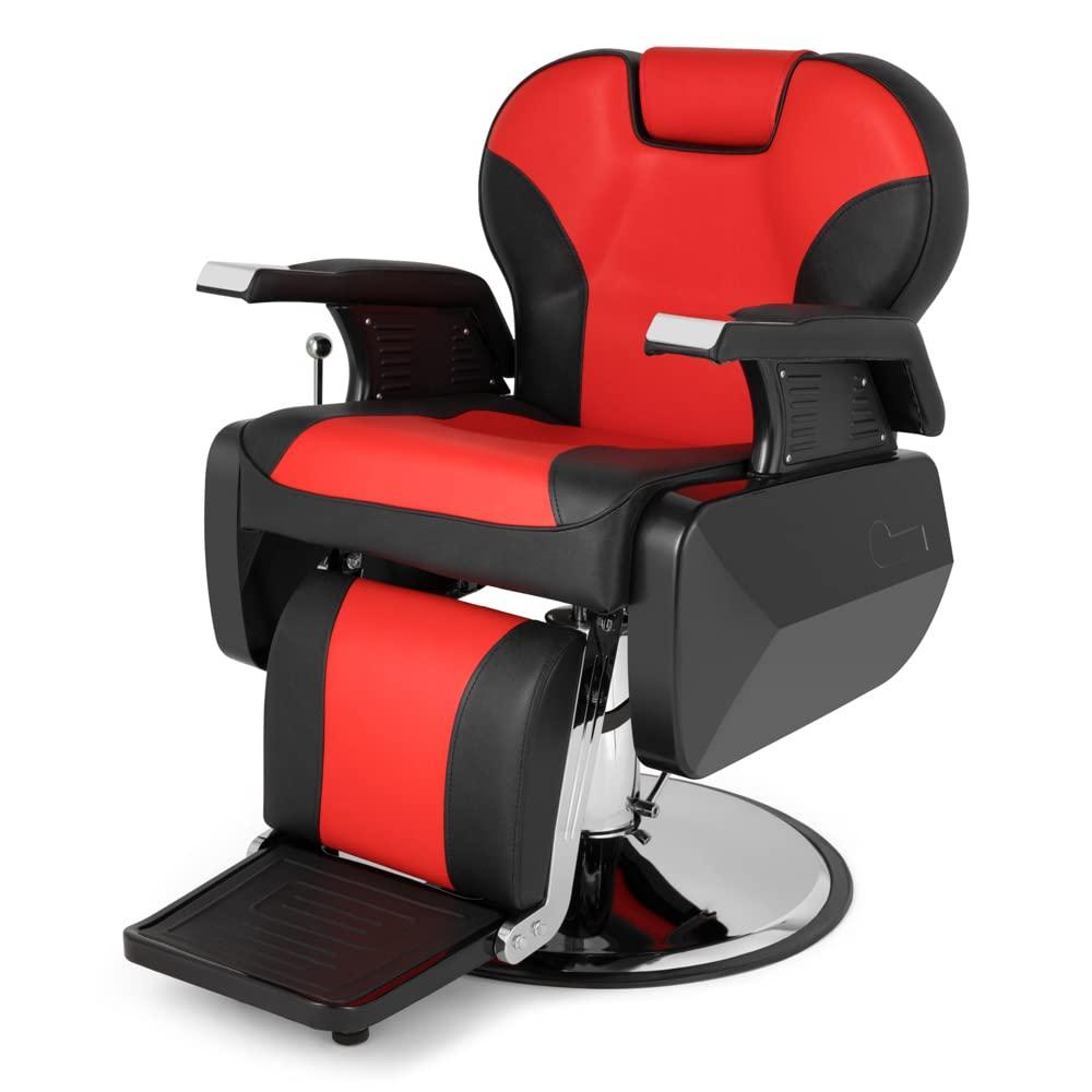 HopeHope Barber Chairs for Barbershop Barber Chairs Reclining Barber Chair Salon Chair for Salon Equipment Tattoo Chair Black,Beauty Chair Artist,Salon Chair Red and Black (110 x 72 x 95-110.5) cm (L x W x H)