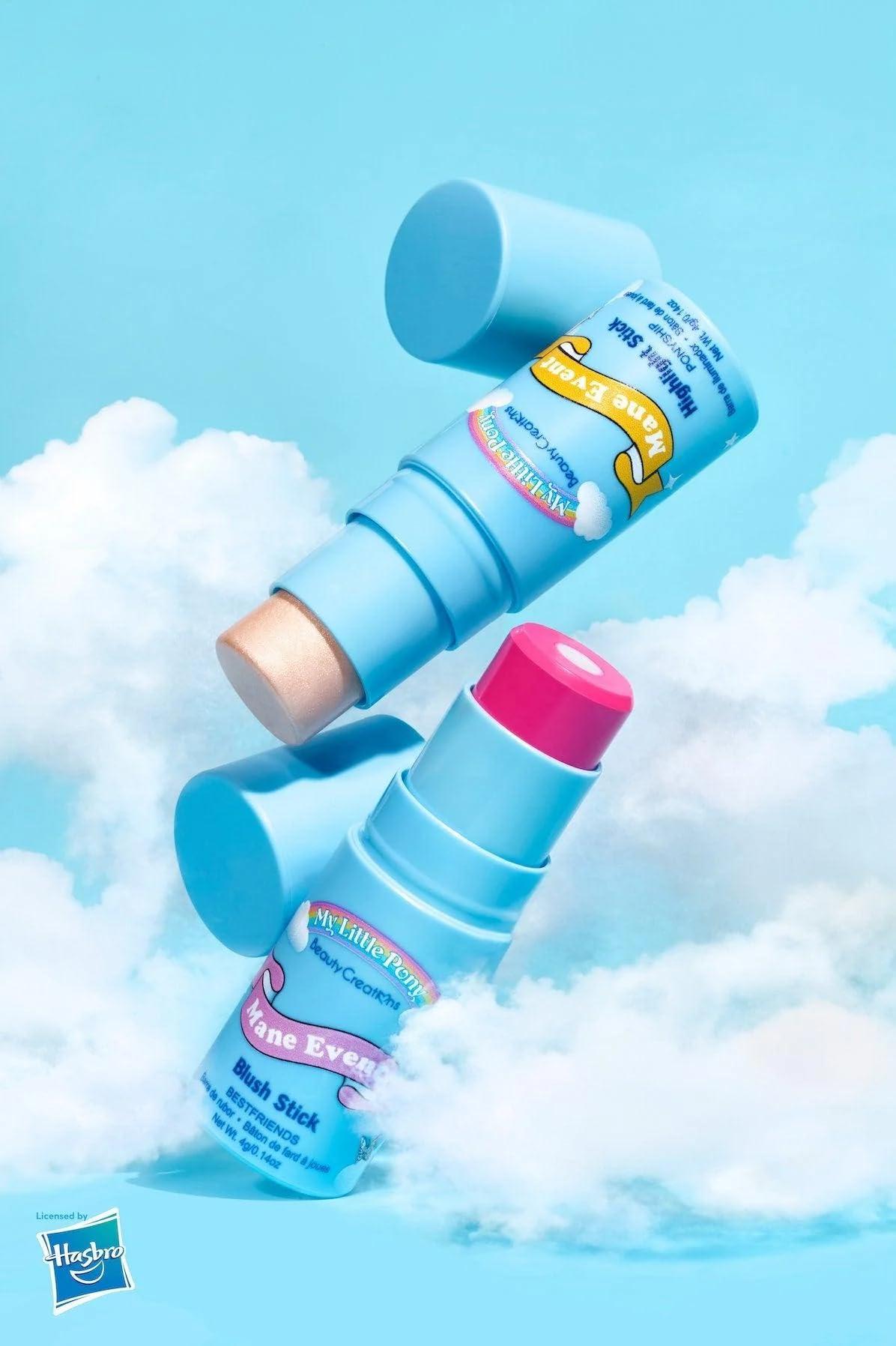 Glam Lux Beauty Creations X My Little Pony Mane Event Blush and Highlight Stick, Moisturizing, Buildable, Illuminating, Lightweight Glow, w Collagen Lip Mask