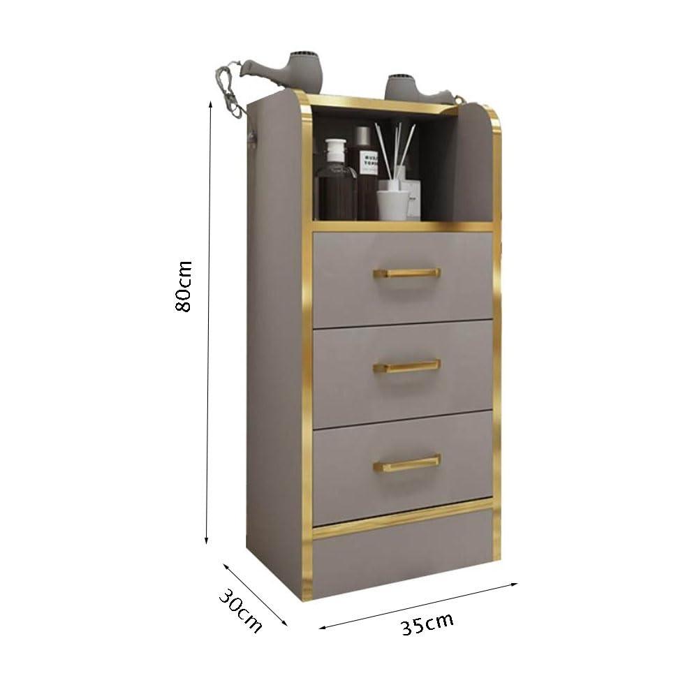 LXHELIVERY LXHELIVERY Barber Stations Storage Cabinet Beauty Salon Station with Dryer Holder Stylist Equipment for Hair Stylist with Tool Drawers Barber Shops (Color : Gray, Size : 35x30x80cm)