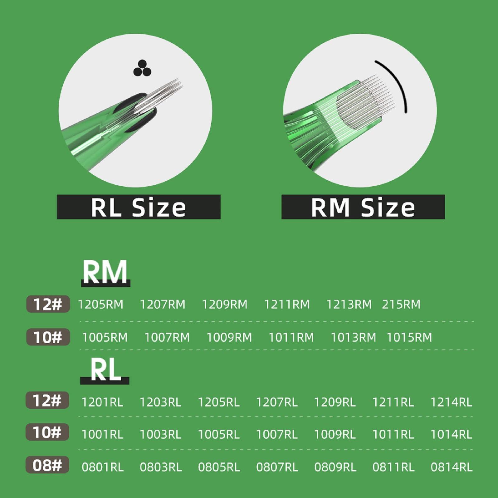 U-REX U-REX Tattoo Needles-20Pcs #08 (3RL) Round Liner Disposable Tattoo Cartridge Needles for Rotary Tattoo Machine Pen Gun(0803RL)