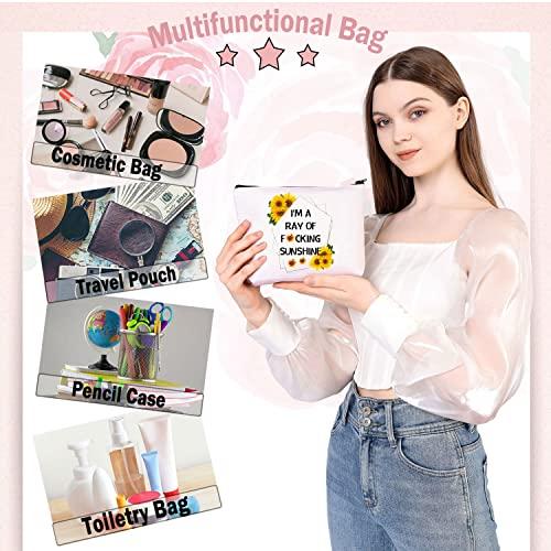 BDPWSS BDPWSS Funny Quote Makeup Bag I'm a Ray Of Sunshine Sarcastic Sunshine Travel Pouch For Friend Coworker Boss Gift (Ray of sunshine)