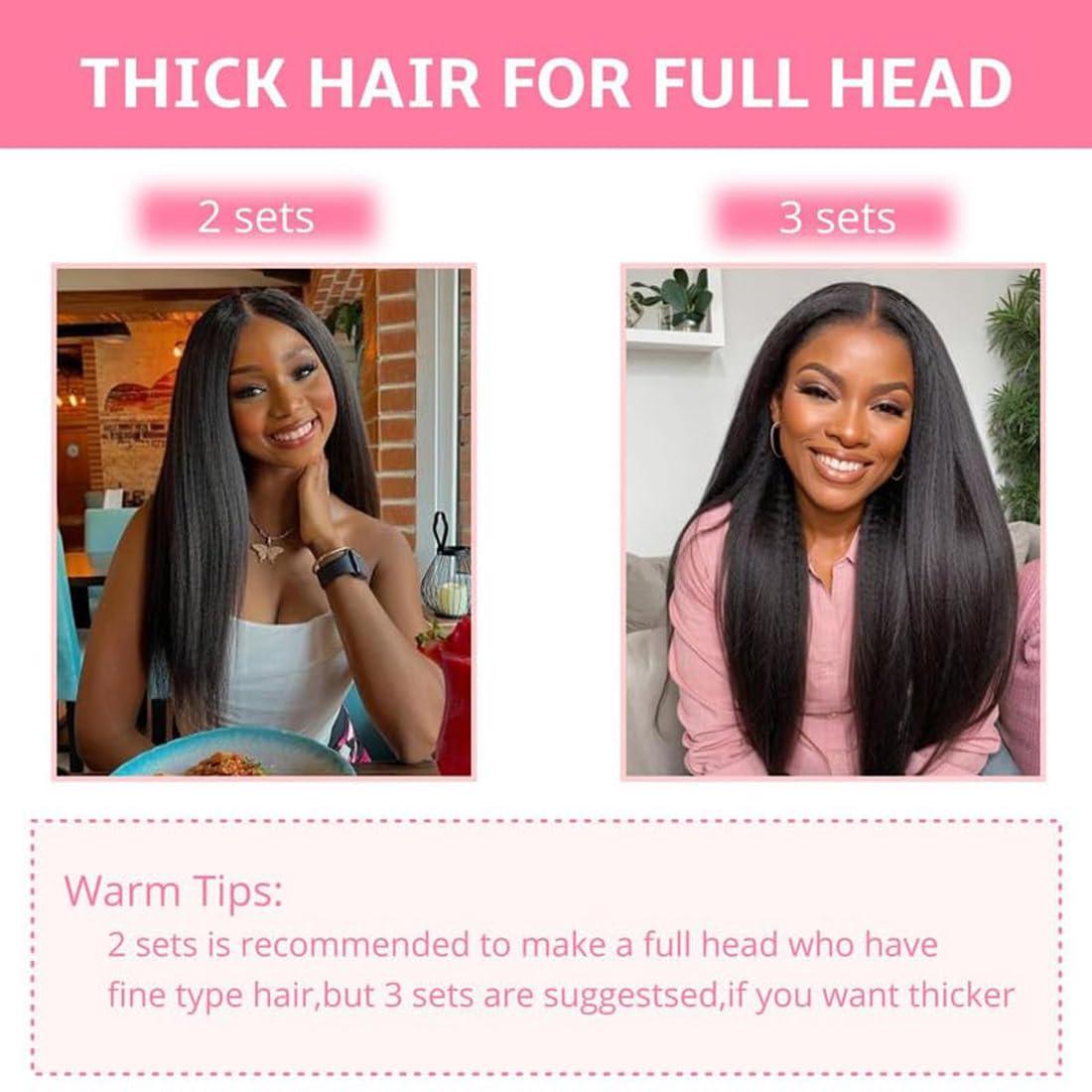 ShowJarlly Clip in Hair Extensions Real Human Hair Clip ins 100% Brazilian Remy Human Hair Extension for Women 8pcs Per Set with 20 Clips Double Weft (14 Inch #1B Natural Black)