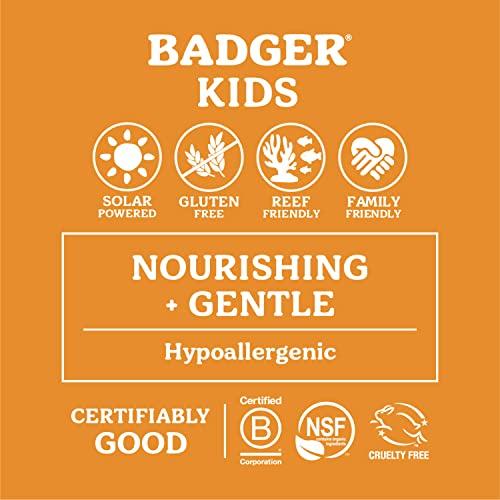 Badger Badger Kids Sunscreen Cream SPF 40, Organic Mineral Sunscreen Kids Face & Body with Zinc Oxide, Reef Friendly, Broad Spectrum, Water Resistant, 2.9 fl oz (2 Pack)