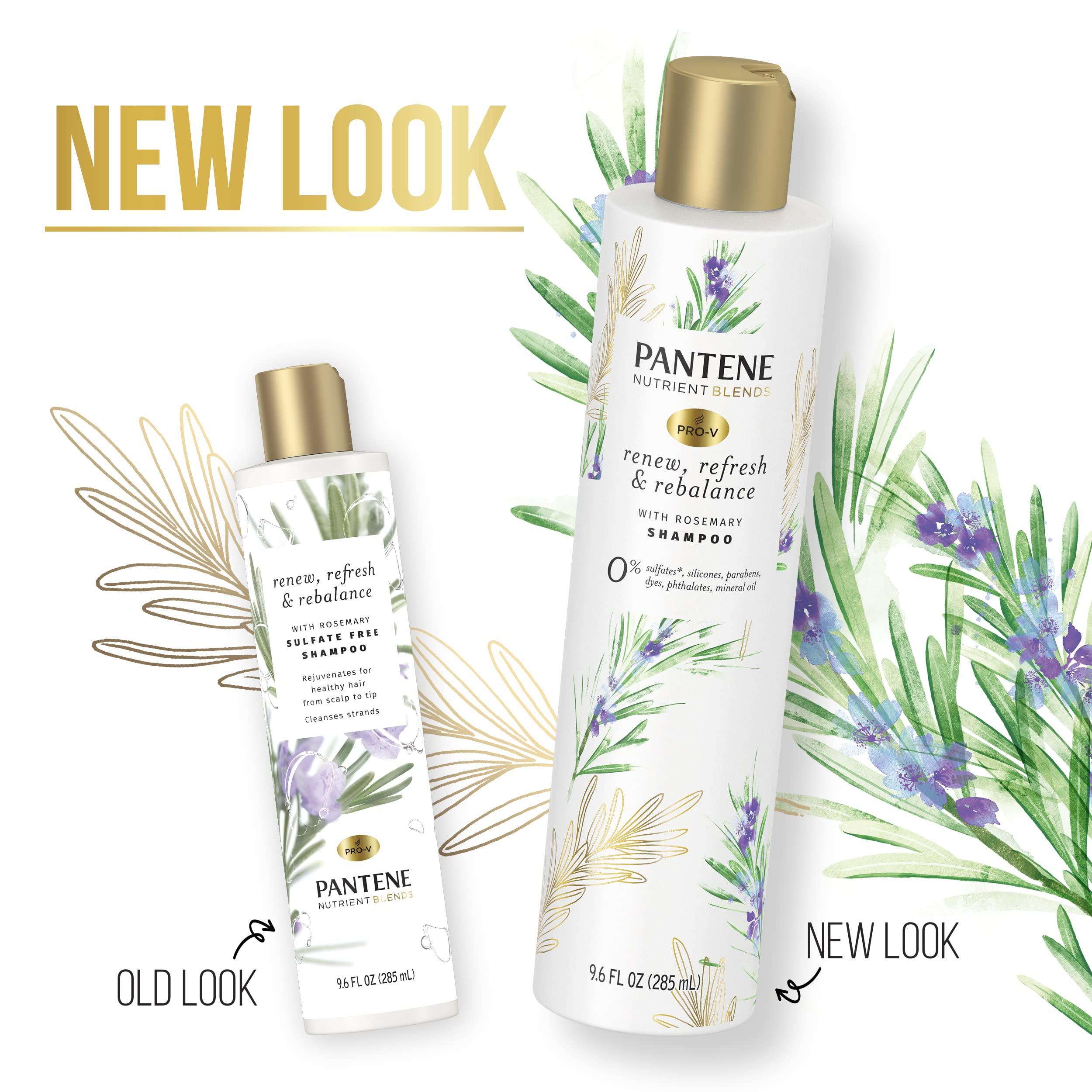 Pantene Pantene Sulfate Free Shampoo, Detangling Shampoo with Rosemary, Color Safe, 9.6 oz