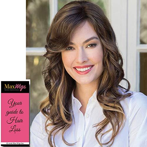 Amore & Maxwigs Luxe Top Piece Topper Color Cappucino - Amore Wigs 10" Long Volume Hairpiece Lace Front Monfilament Base Fringe Crowne Pressure Sensitive Head Peluca Bundle MaxWigs Hairloss Booklet