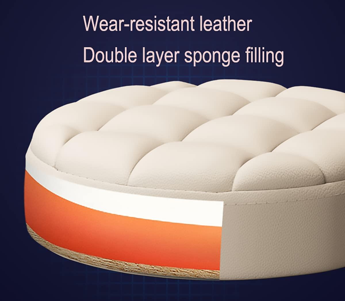 SOVORM Stool Chair Rolling Stool Height Adjustable Swivel Stool, Beauty Nail Barber Shop Stool Swivel Lift Round Stool with Pulley and Footrest for Kitchen Medical Studio,Blue (Brown) The New