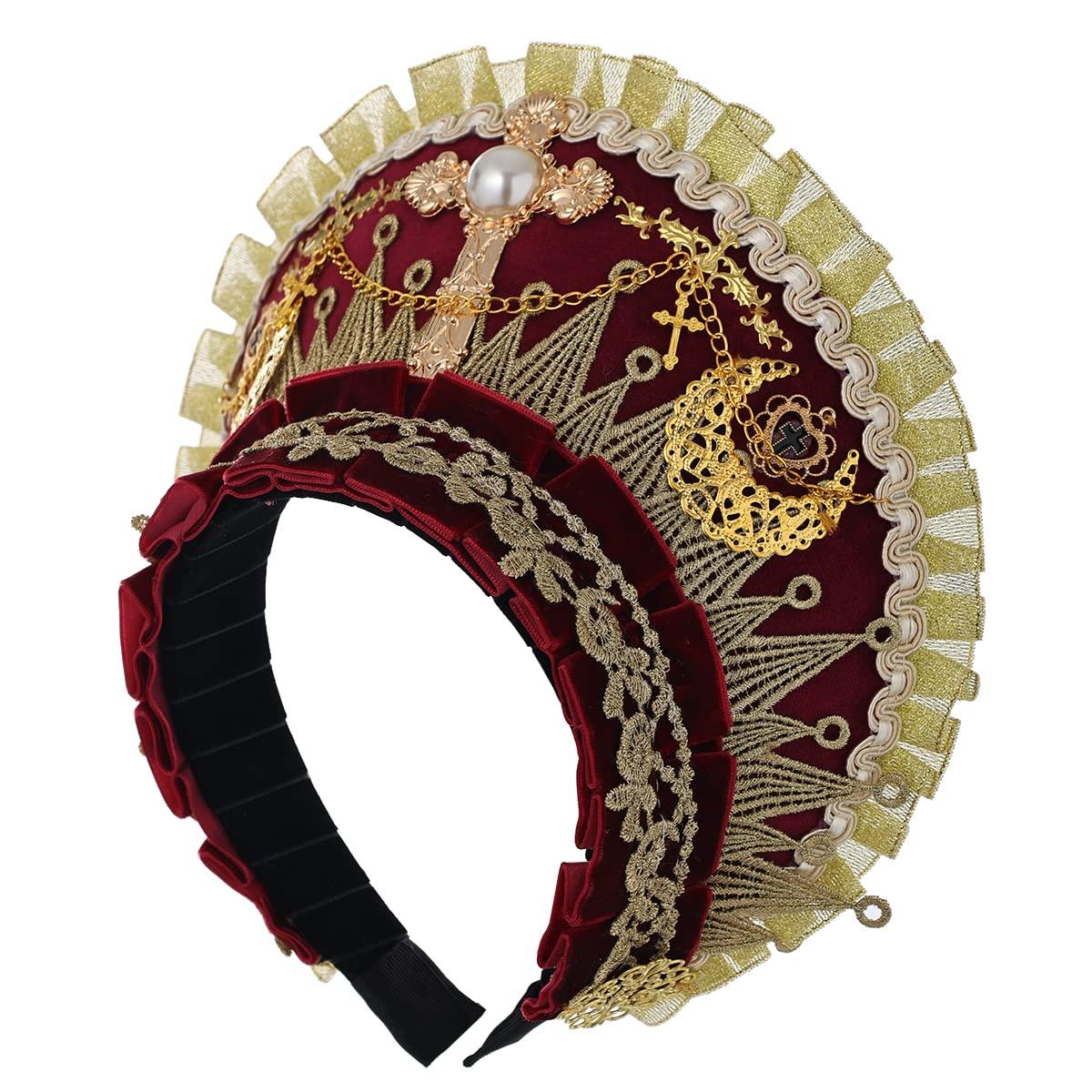 BPURB Anne Boleyn Hat Headwear Tudor Elizabethan Headwear French Royal Coronet Hood Headband Cosplay Accessories