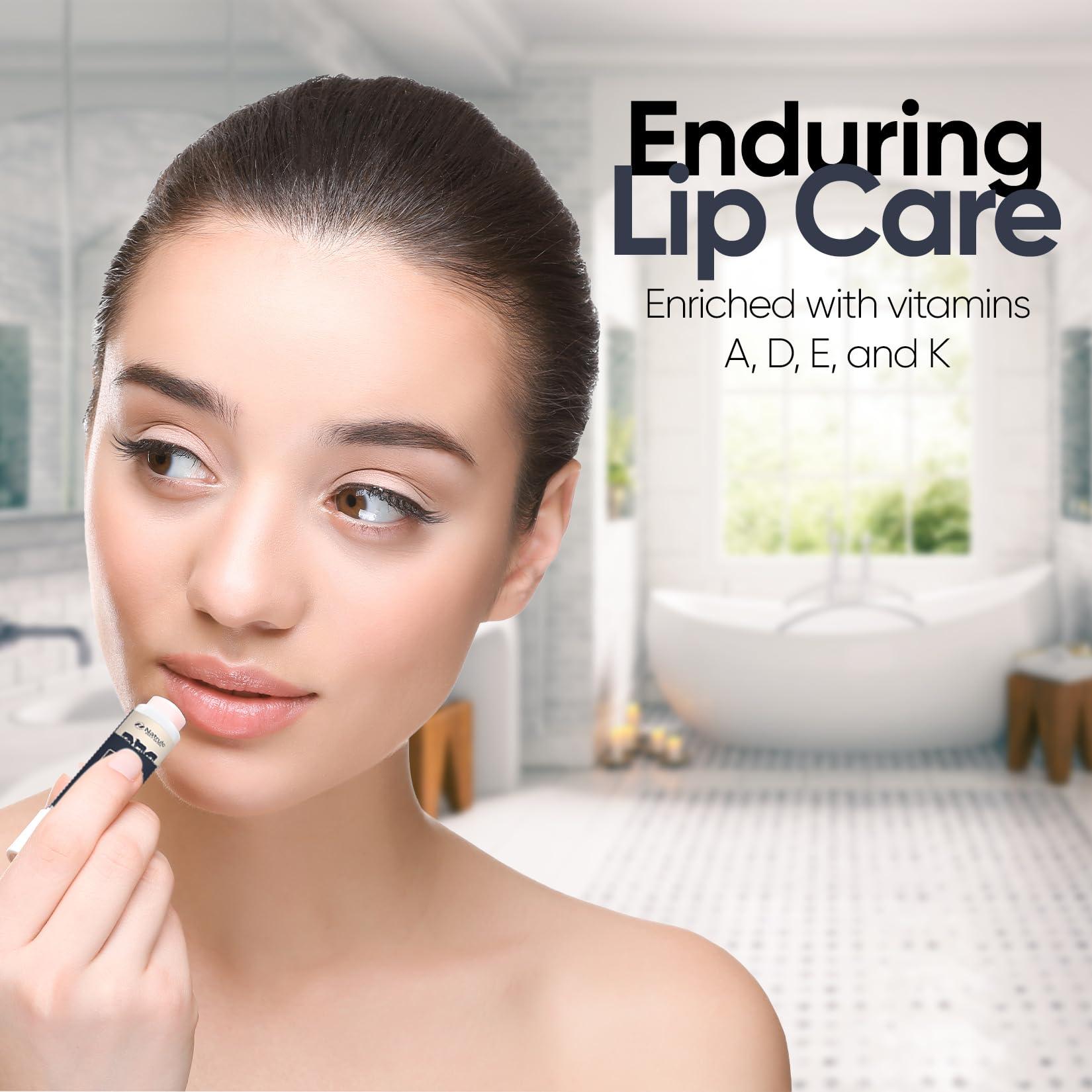 Natrulo Beef Tallow Lip Balm Natural Tallow Beeswax Chapstick Hydrating Moisturizer Grass Fed Bison Tallow Balm Lip Care Soothes Chapped, Dry Lips, Sensitive Skin Long Lasting & Vitamin Rich USA-Made