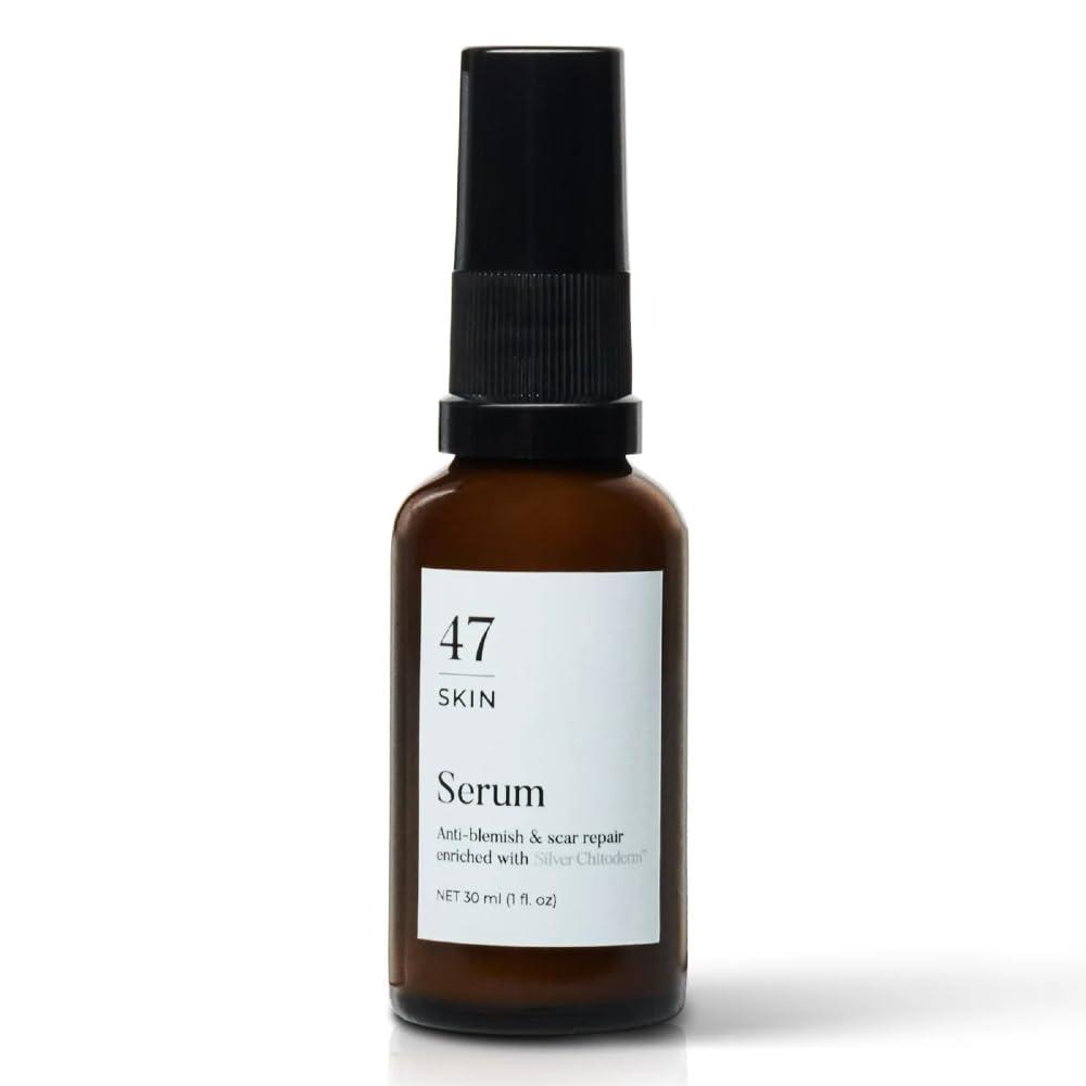 47 Skin 47 Skin Hydrating Face Serum for Clearing Acne & Scars, Anti-Blemish & Scar Repair Serum Skincare Treatment with Silver Chitoderm - Smooth Skin Moisturiser Facecare Serum for All Skin Types (1.01 oz)