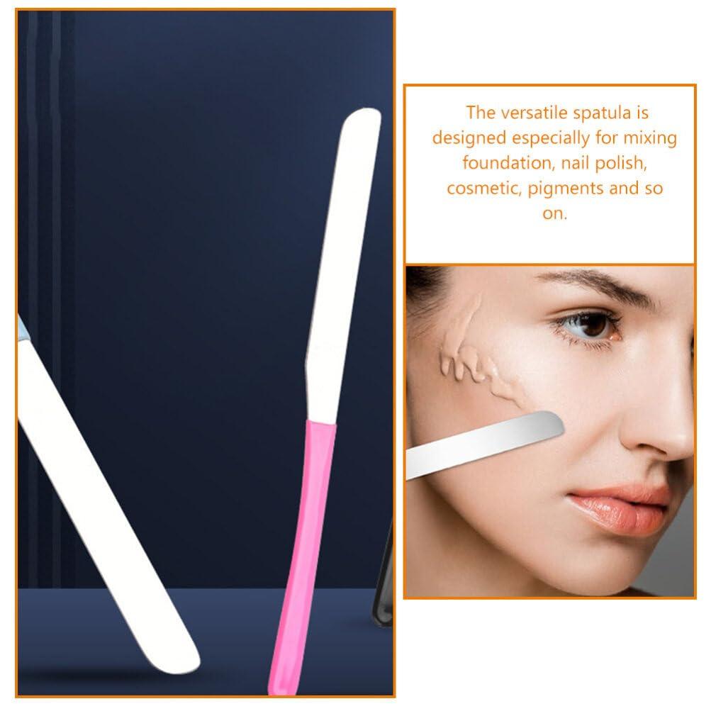 Beaupretty Cosmetic Spatula Tool Stainless Steel Makeup Spatula Make up Spatula Tool Makeup Mixer Tool Beauty Spatula Cosmetic Mixer Foundation Spatula Cosmetic Metal Spatula Makeup Tools